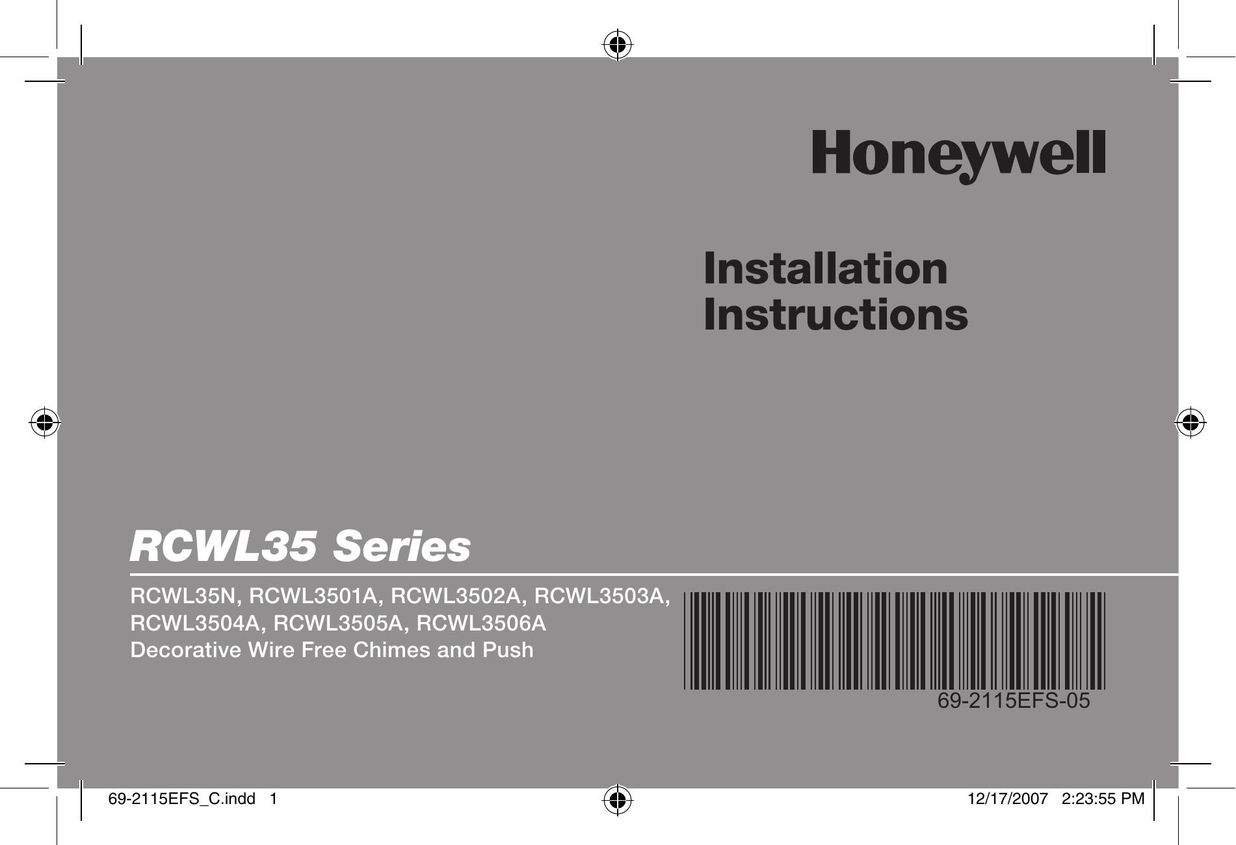 Honeywell RCWL3501A Door User Manual