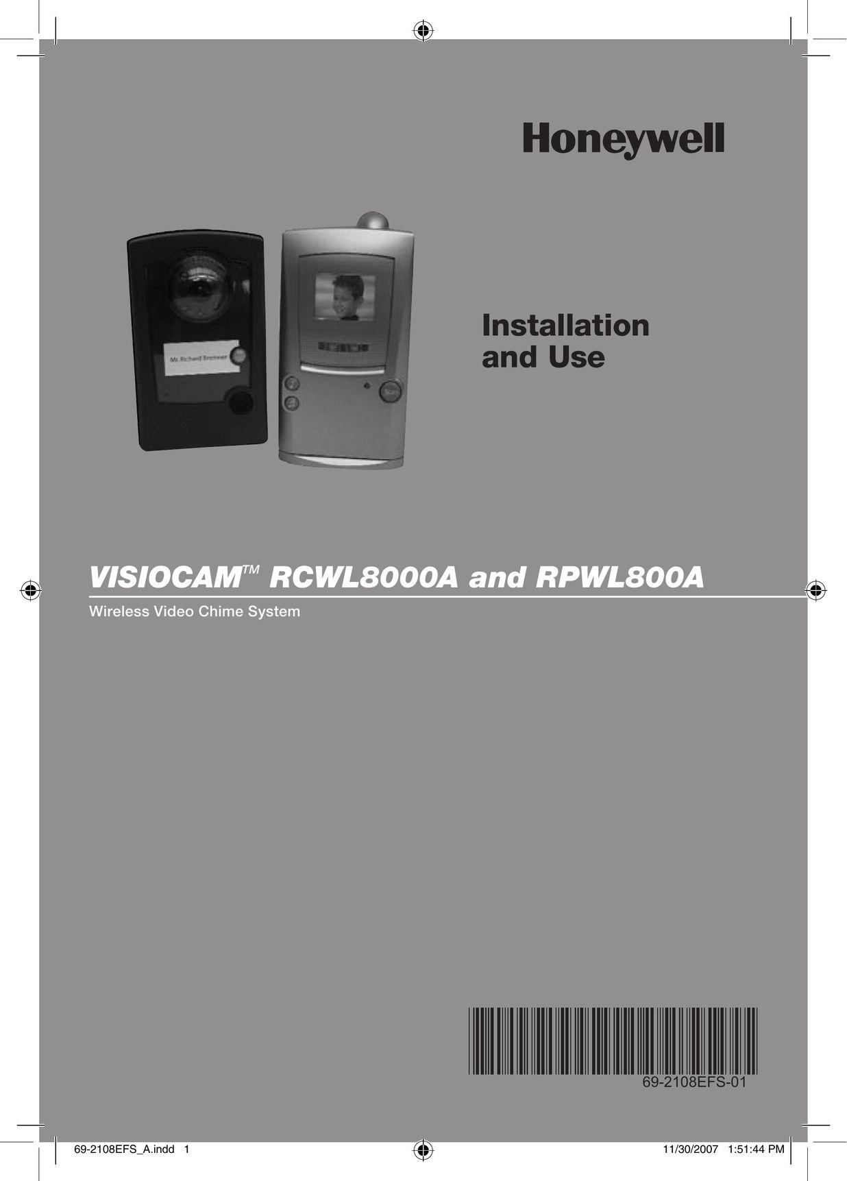 Honeywell RPWL800A Door User Manual