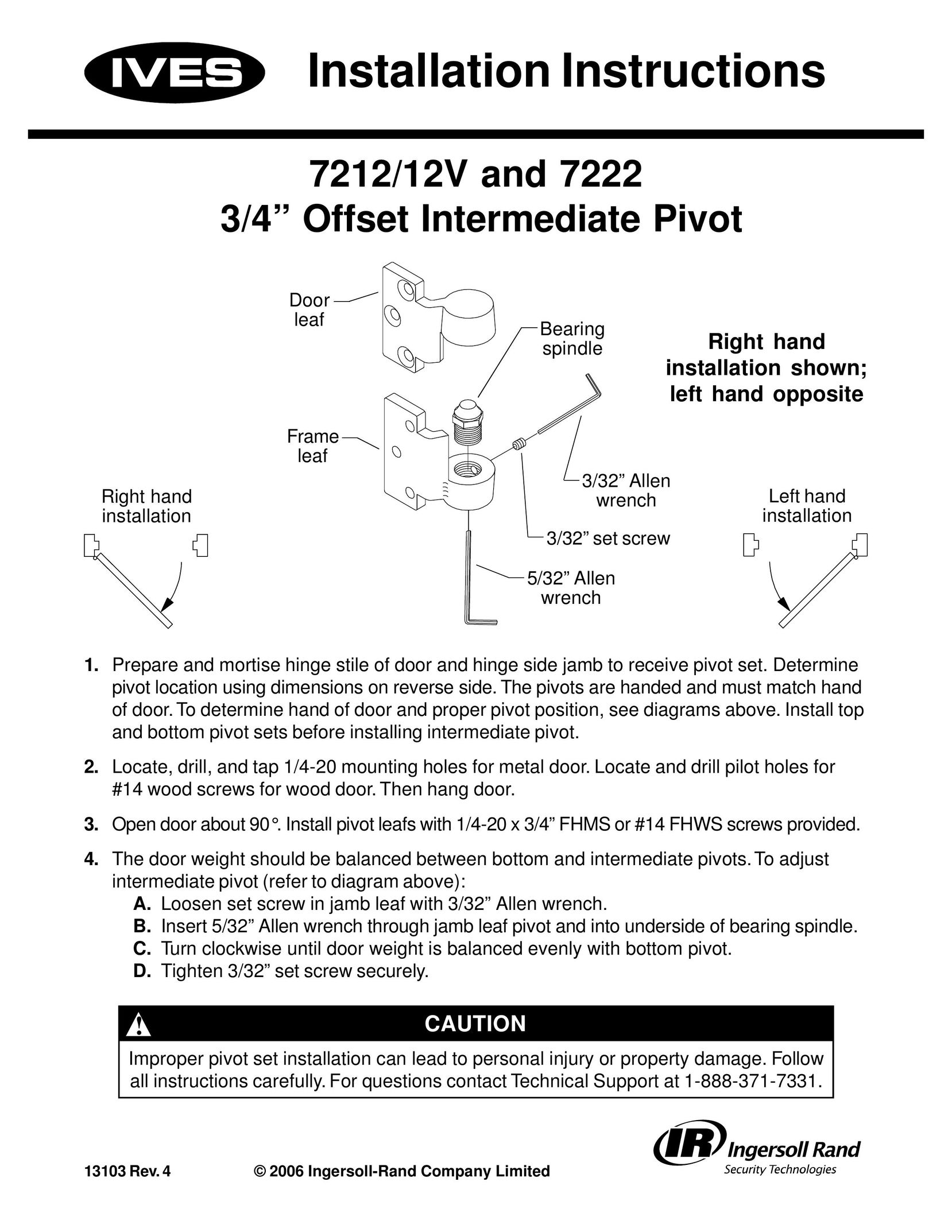 Ives 7212/12V Door User Manual