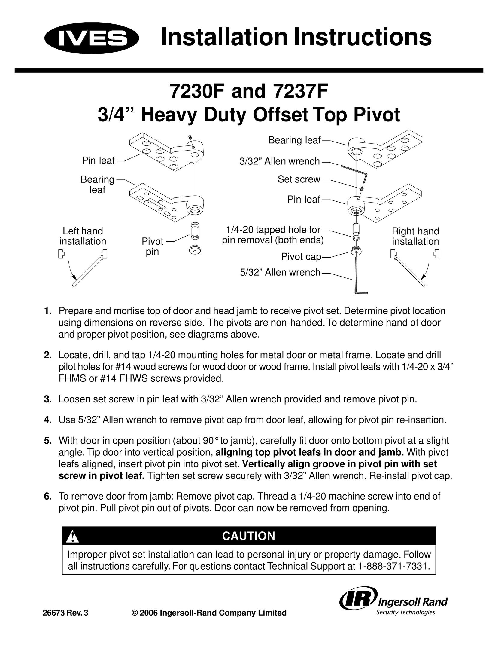 Ives 7230F Door User Manual