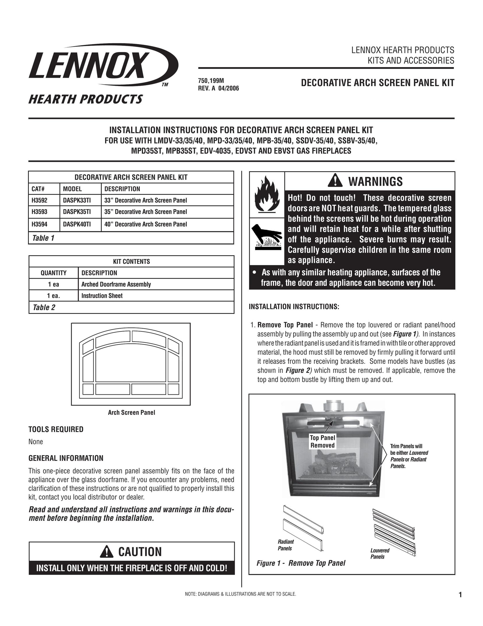 Lennox Hearth SSBV-40 Door User Manual