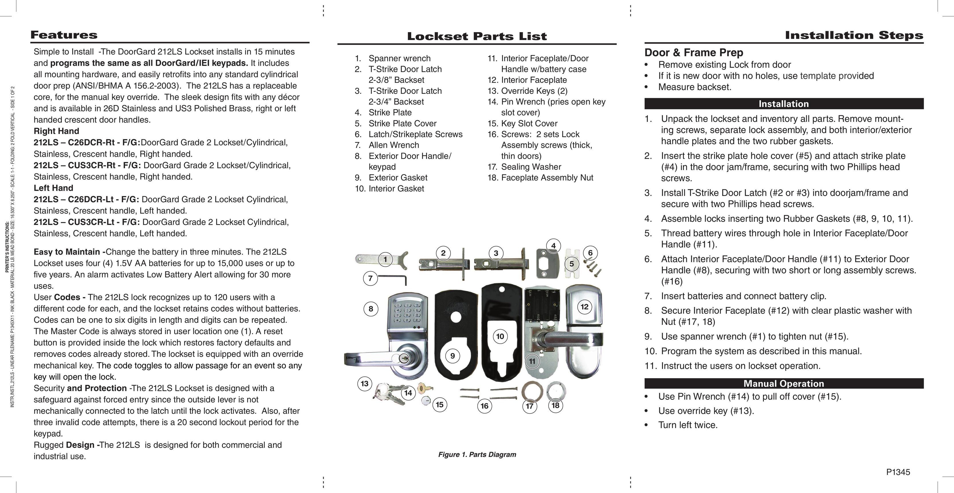 Linear 212LS-C26DCR-LT Door User Manual