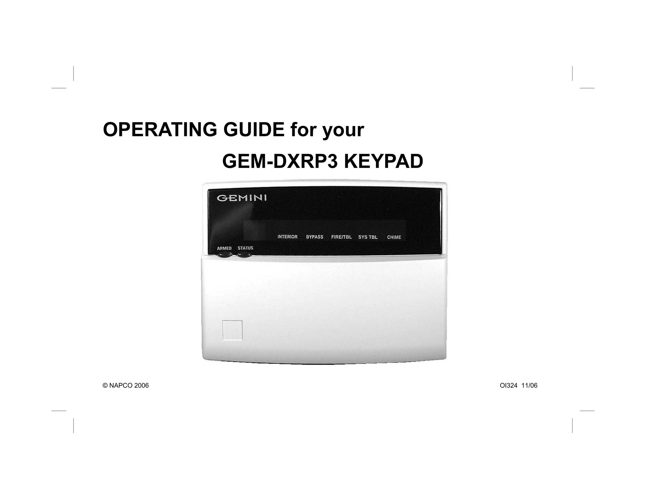 Napco Security Technologies GEM-DXRP3 Door User Manual