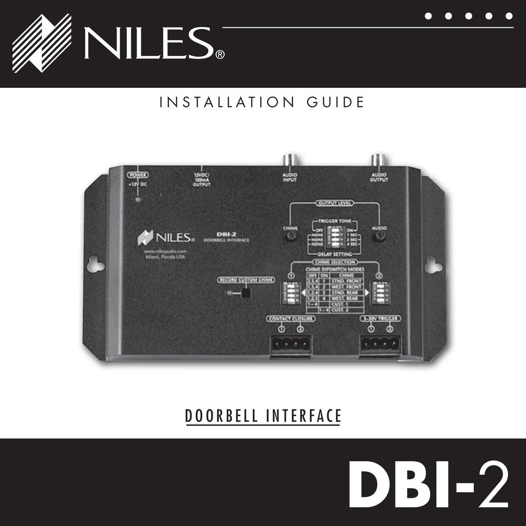 Niles Audio DBI-2 Door User Manual