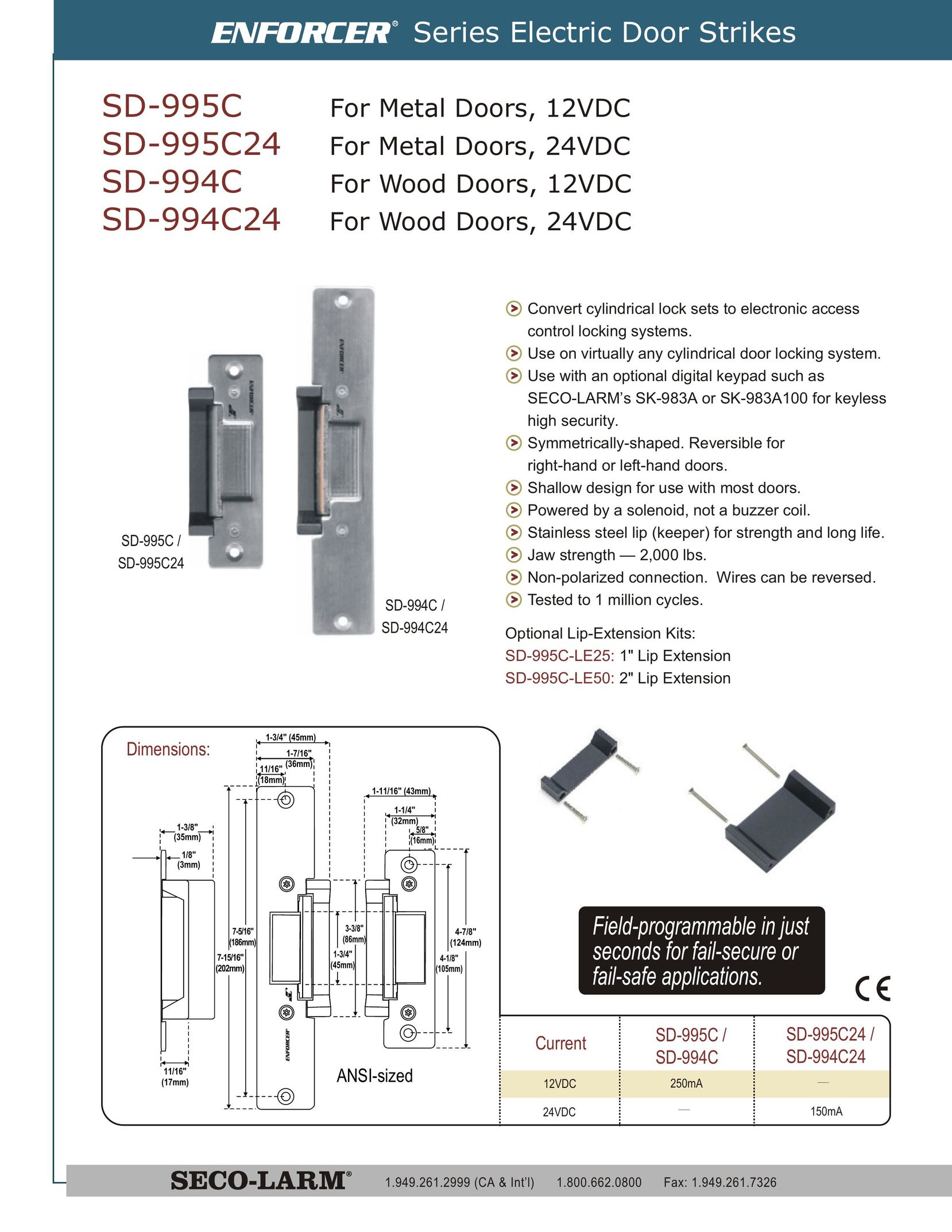 SECO-LARM USA SD-994C24 Door User Manual