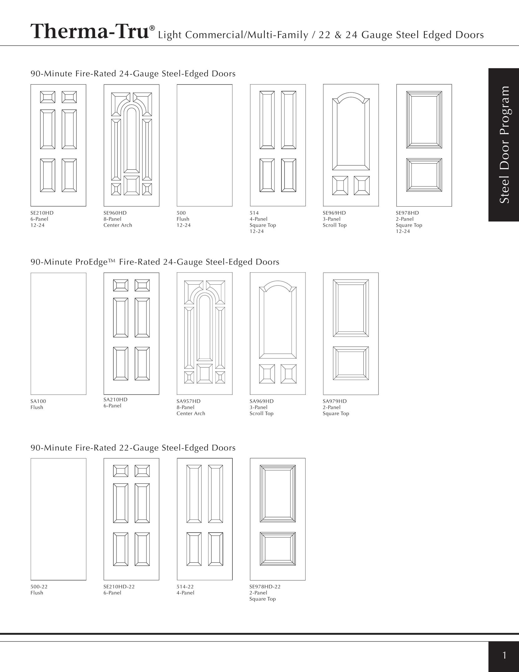 Therma-Tru Light Commercial/Multi-Family / 22 & 24 Gauge Steel Edged Door Door User Manual