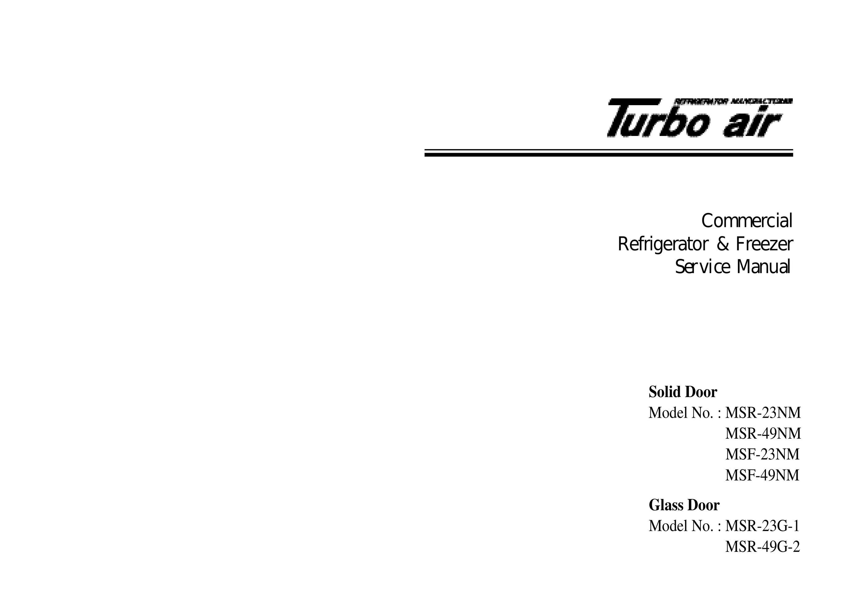 Turbo Air MSR-23G-1 Door User Manual