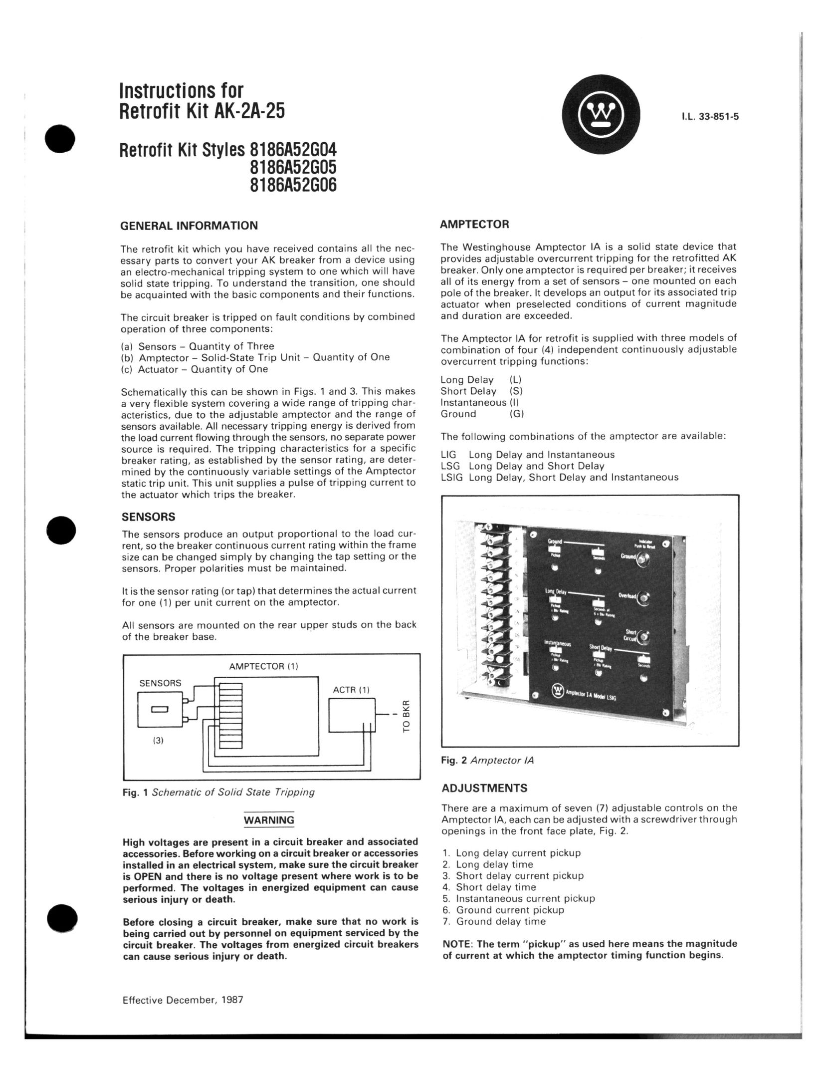 Westinghouse AK-2A-25 Door User Manual