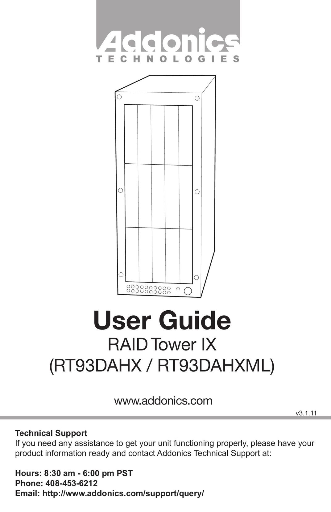 Addonics Technologies RT93DAHX Electric Heater User Manual