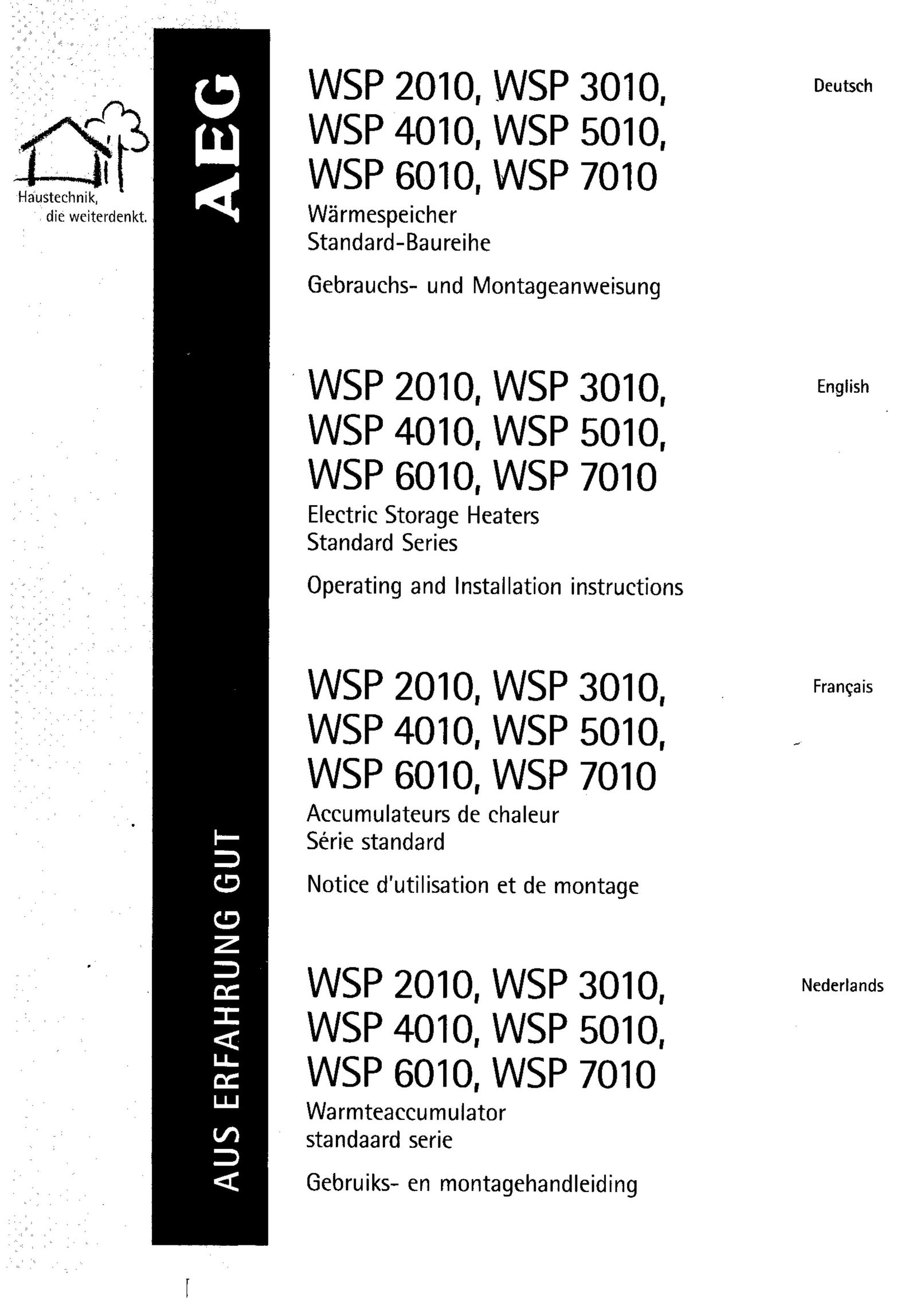 AEG WSP 2010 Electric Heater User Manual