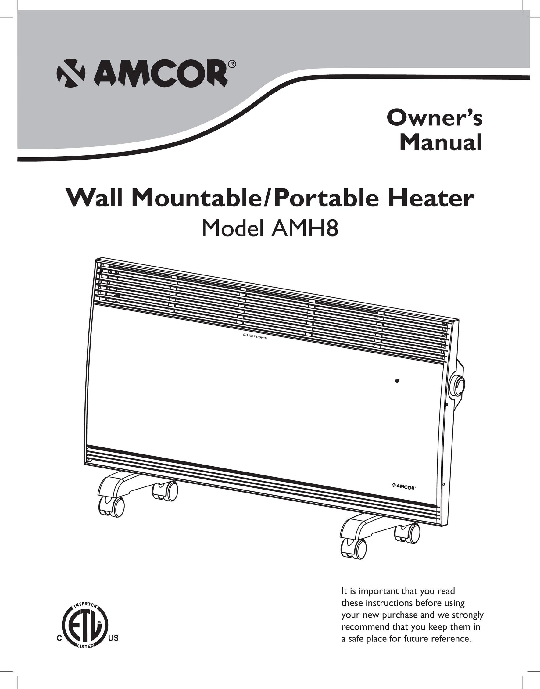 Amcor AMH8 Electric Heater User Manual