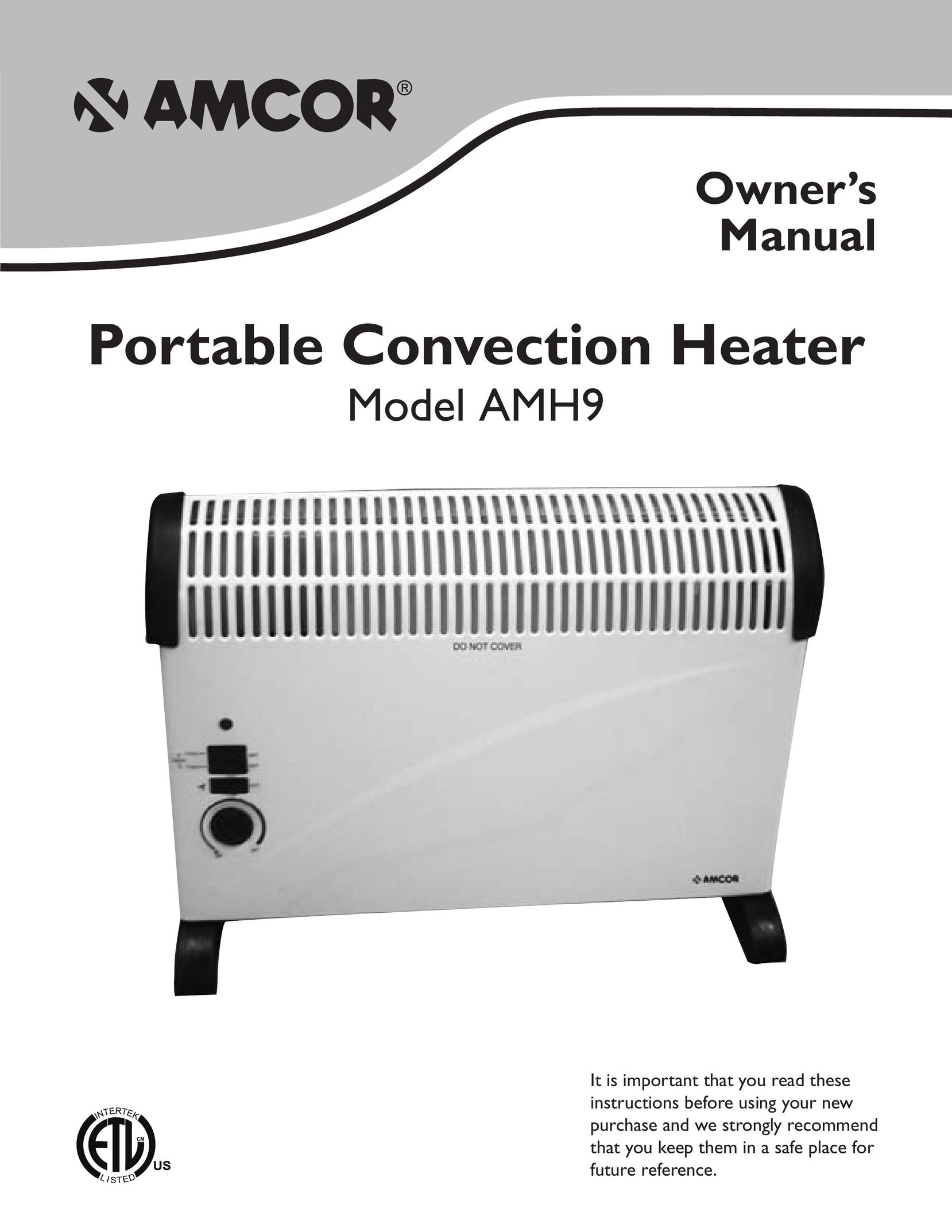 Amcor AMH9 Electric Heater User Manual
