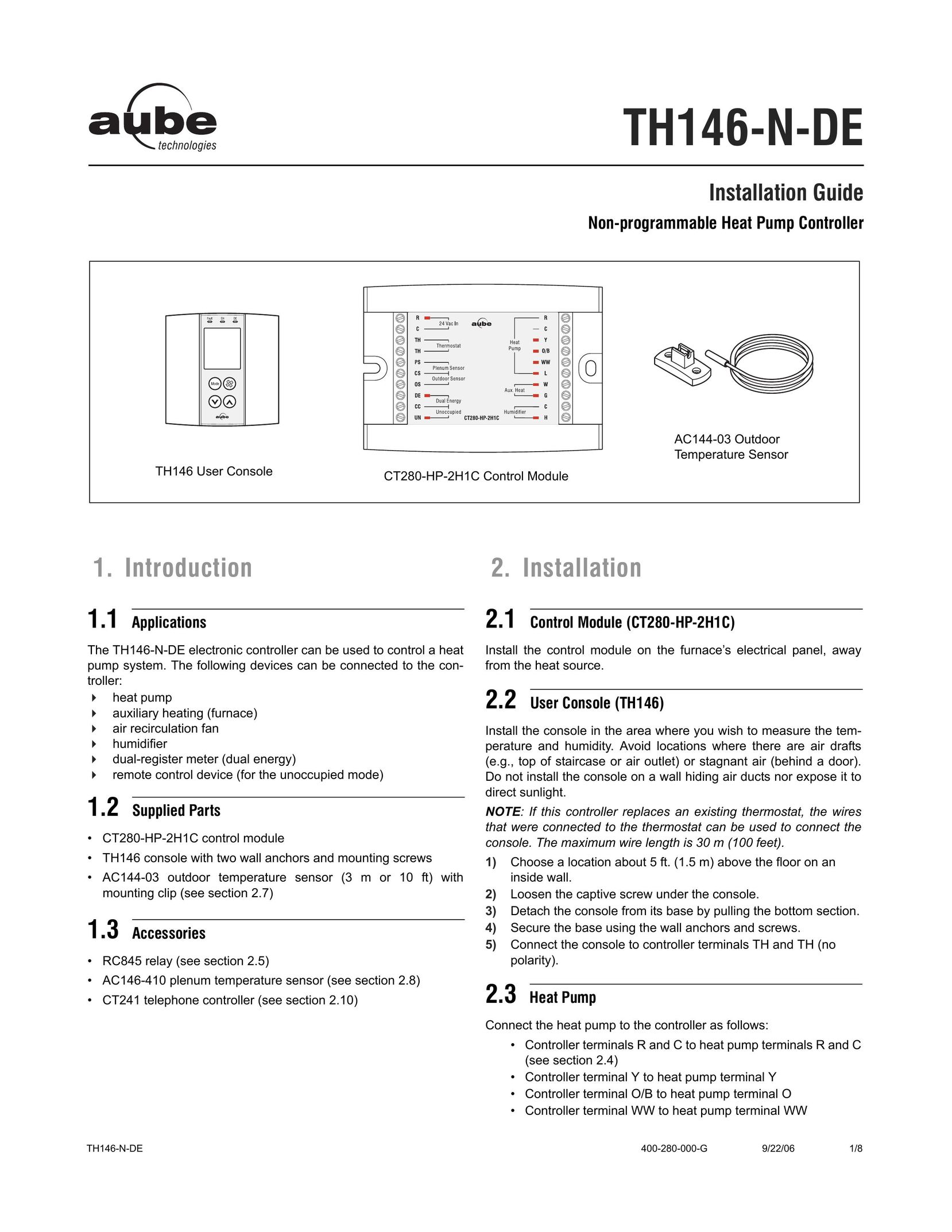 Aube Technologies TH146-N-DE Electric Heater User Manual