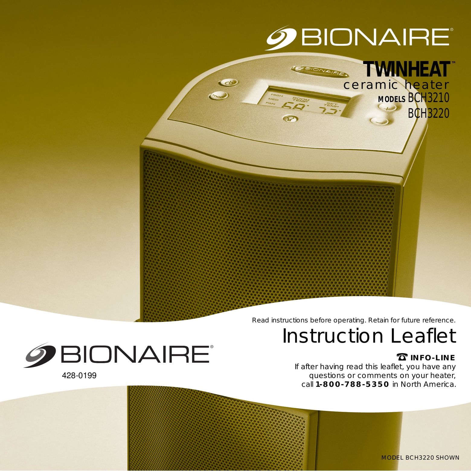 Bionaire BCH3210 Electric Heater User Manual