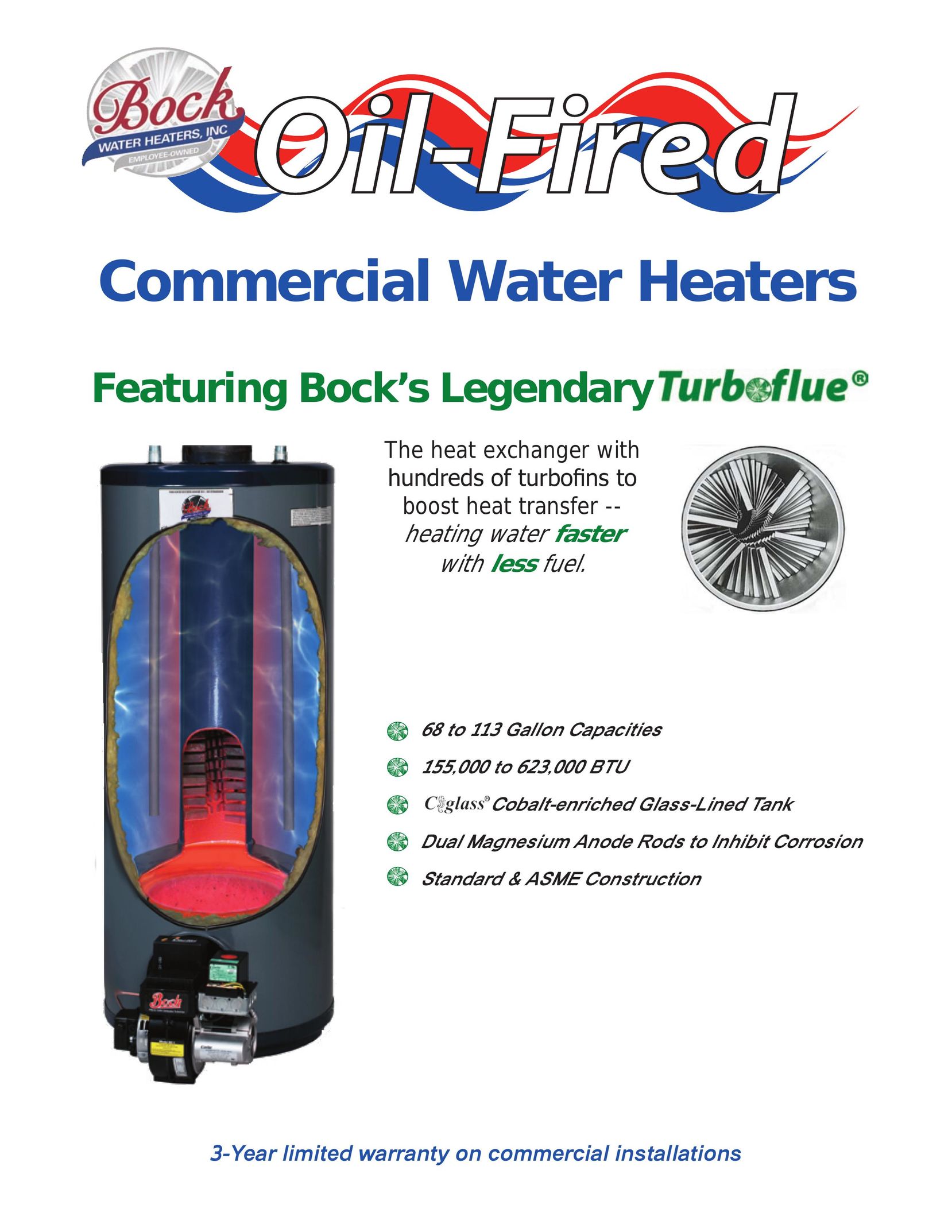 Bock Water heaters Commercial Oil-Fired Water Heaters Electric Heater User Manual