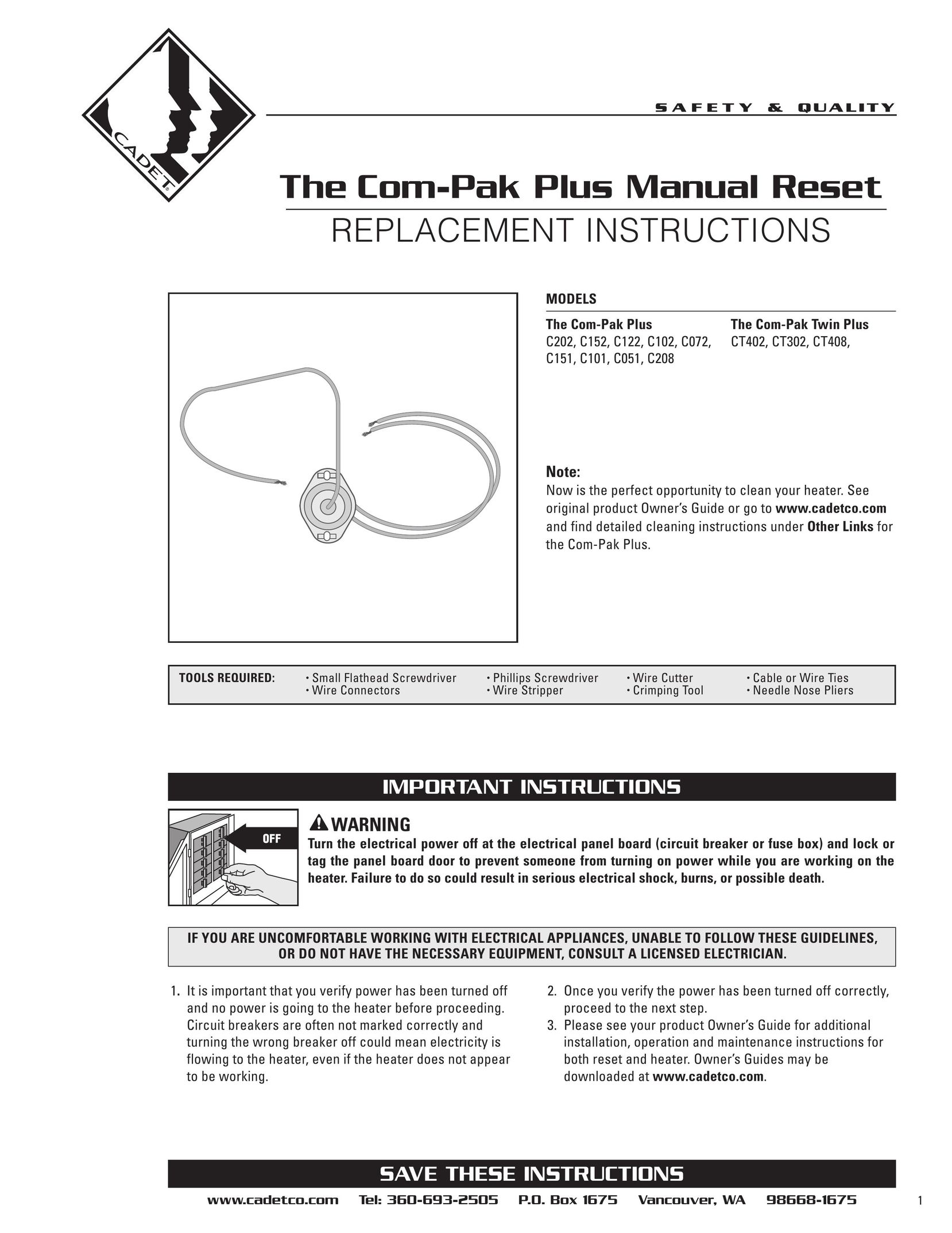 Cadet C051 Electric Heater User Manual