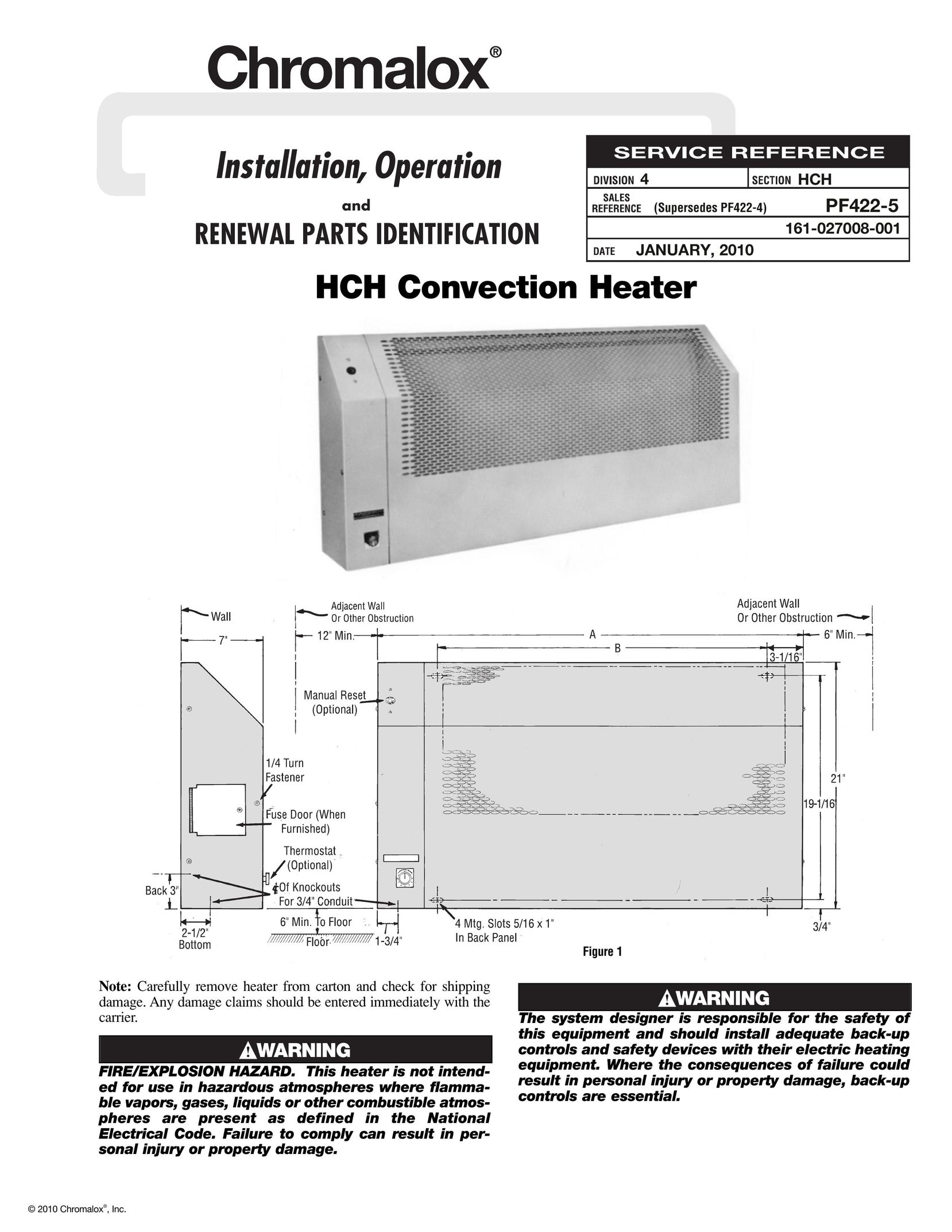 Chromalox PF422-5 Electric Heater User Manual