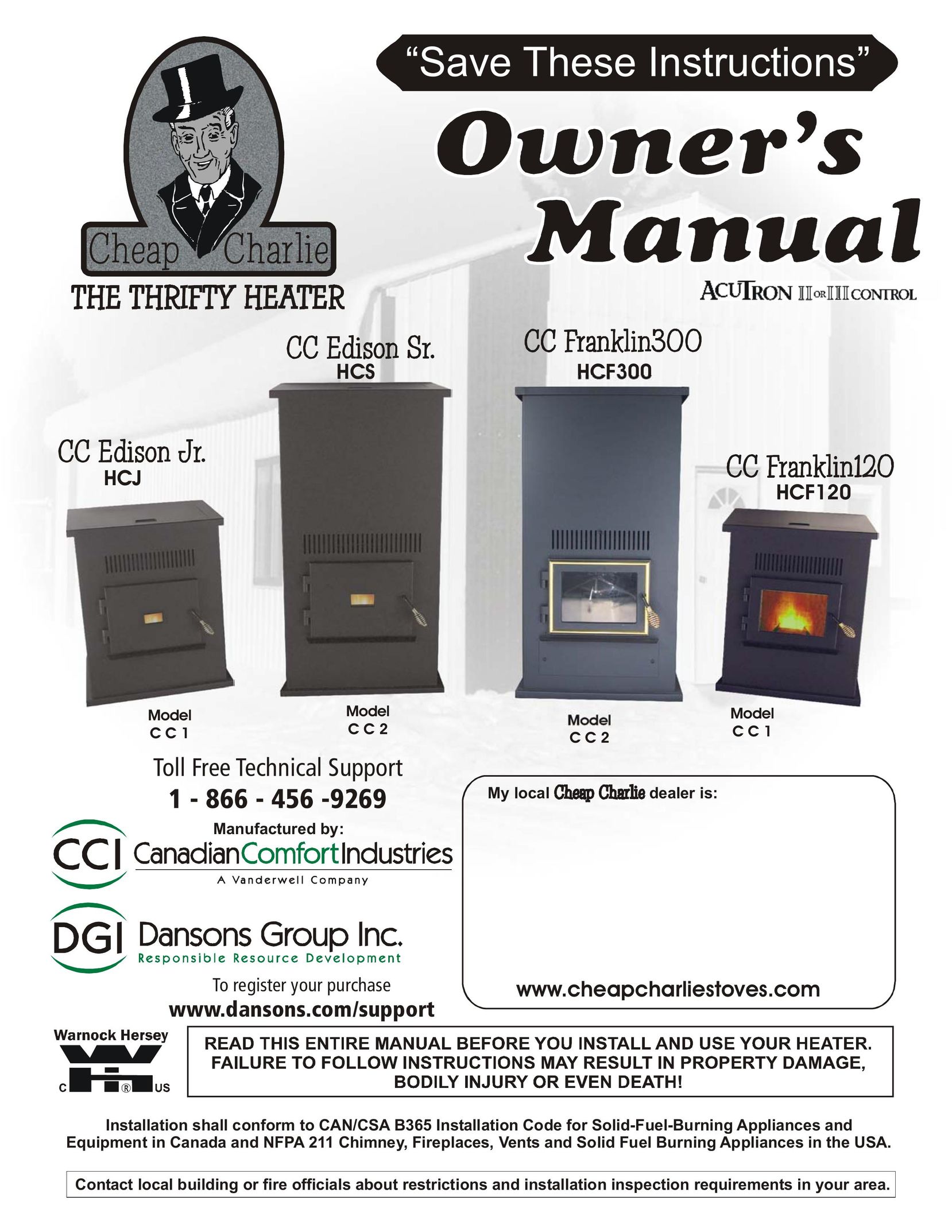 Dansons Group HCF120 Electric Heater User Manual
