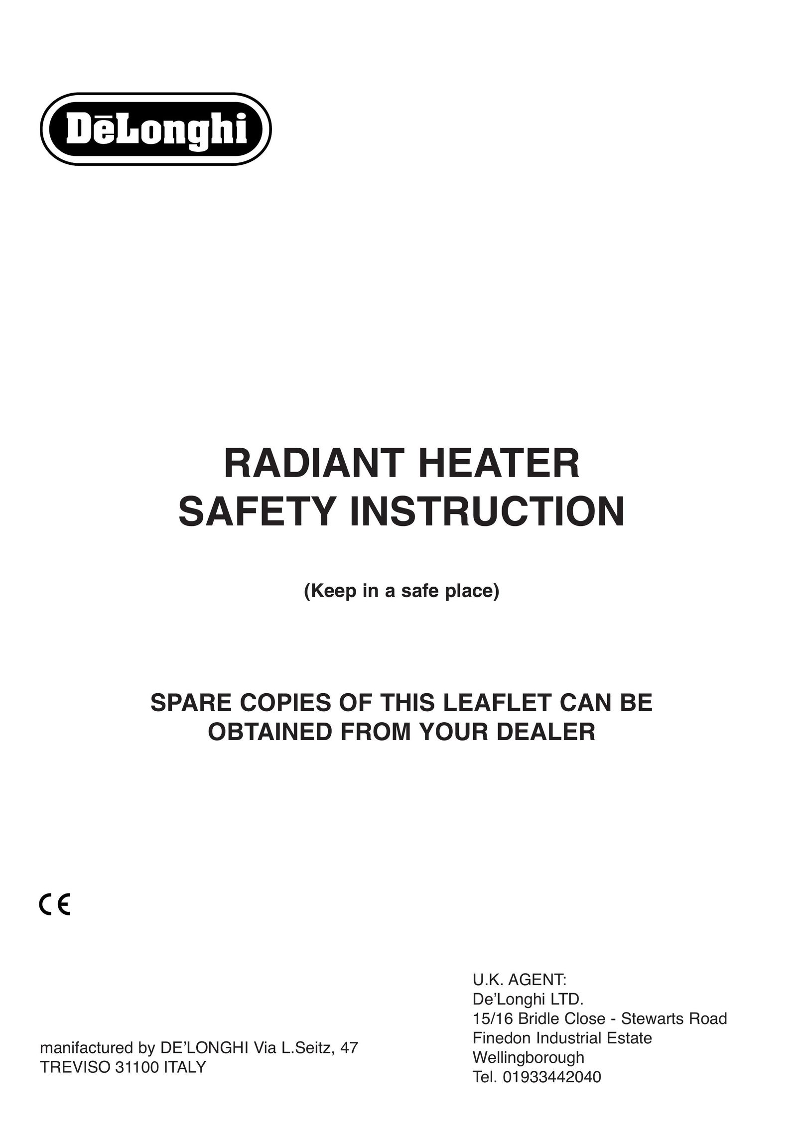 DeLonghi 634R Electric Heater User Manual