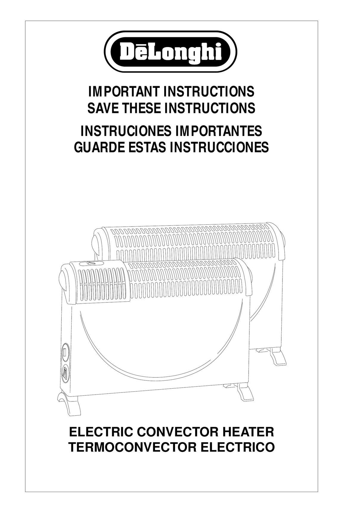 DeLonghi Electric Convector Heater Electric Heater User Manual