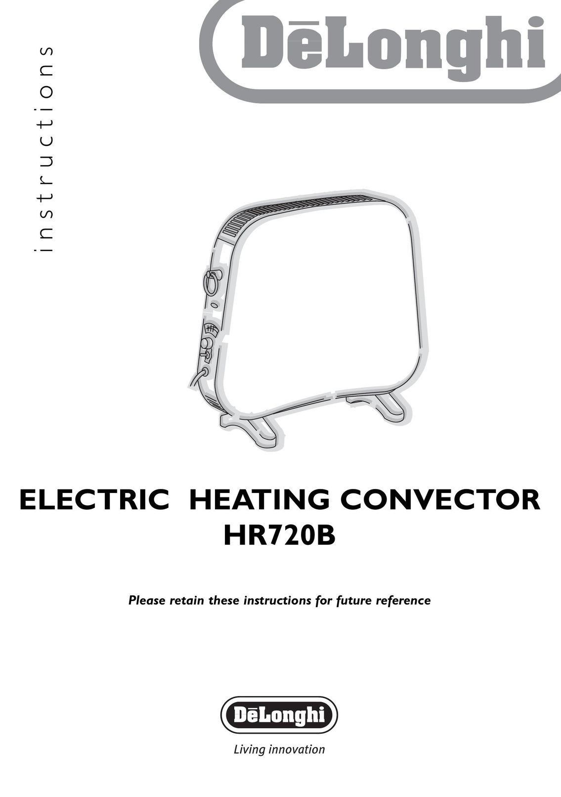 DeLonghi HR720B Electric Heater User Manual