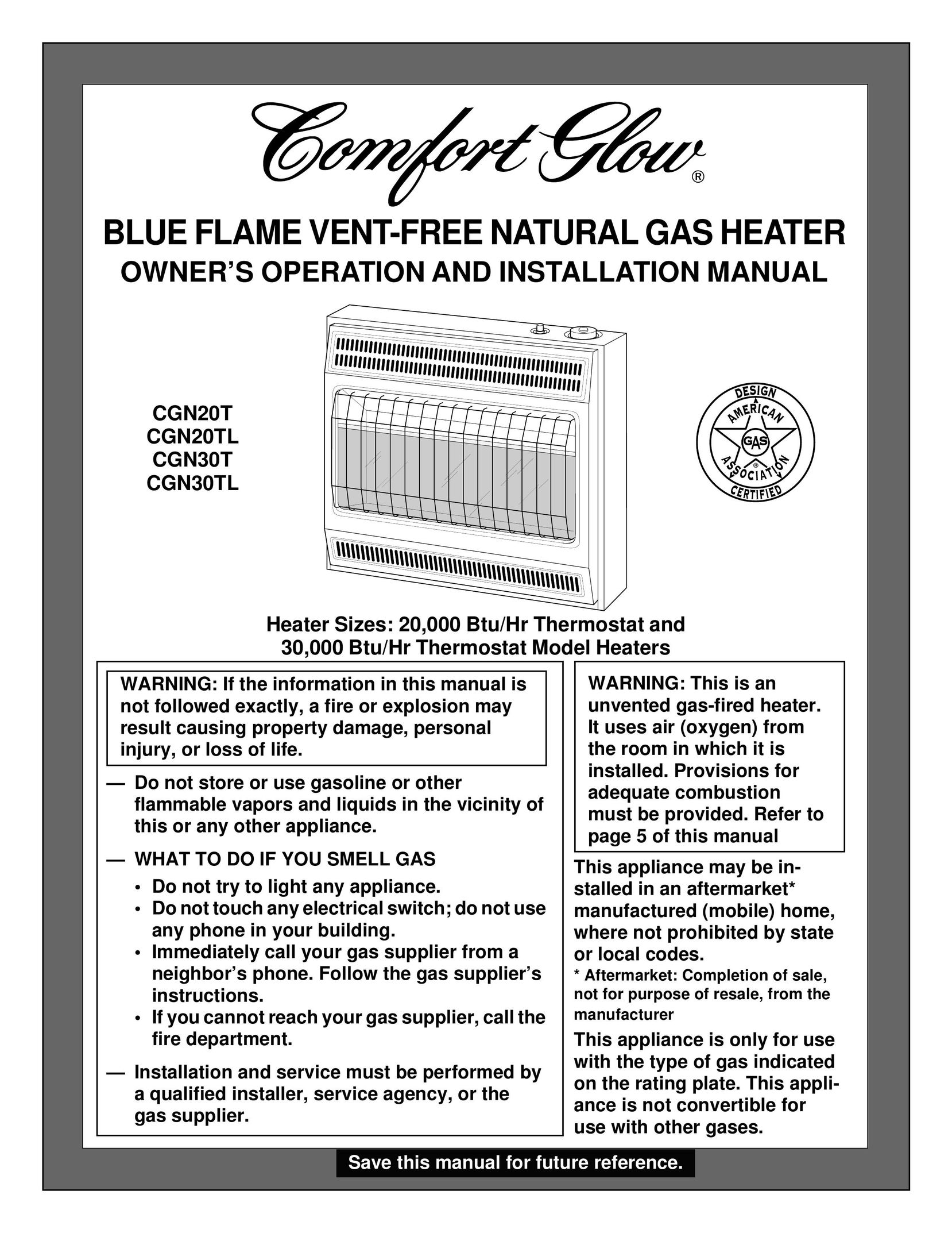 Desa Tech CGN20TL Electric Heater User Manual