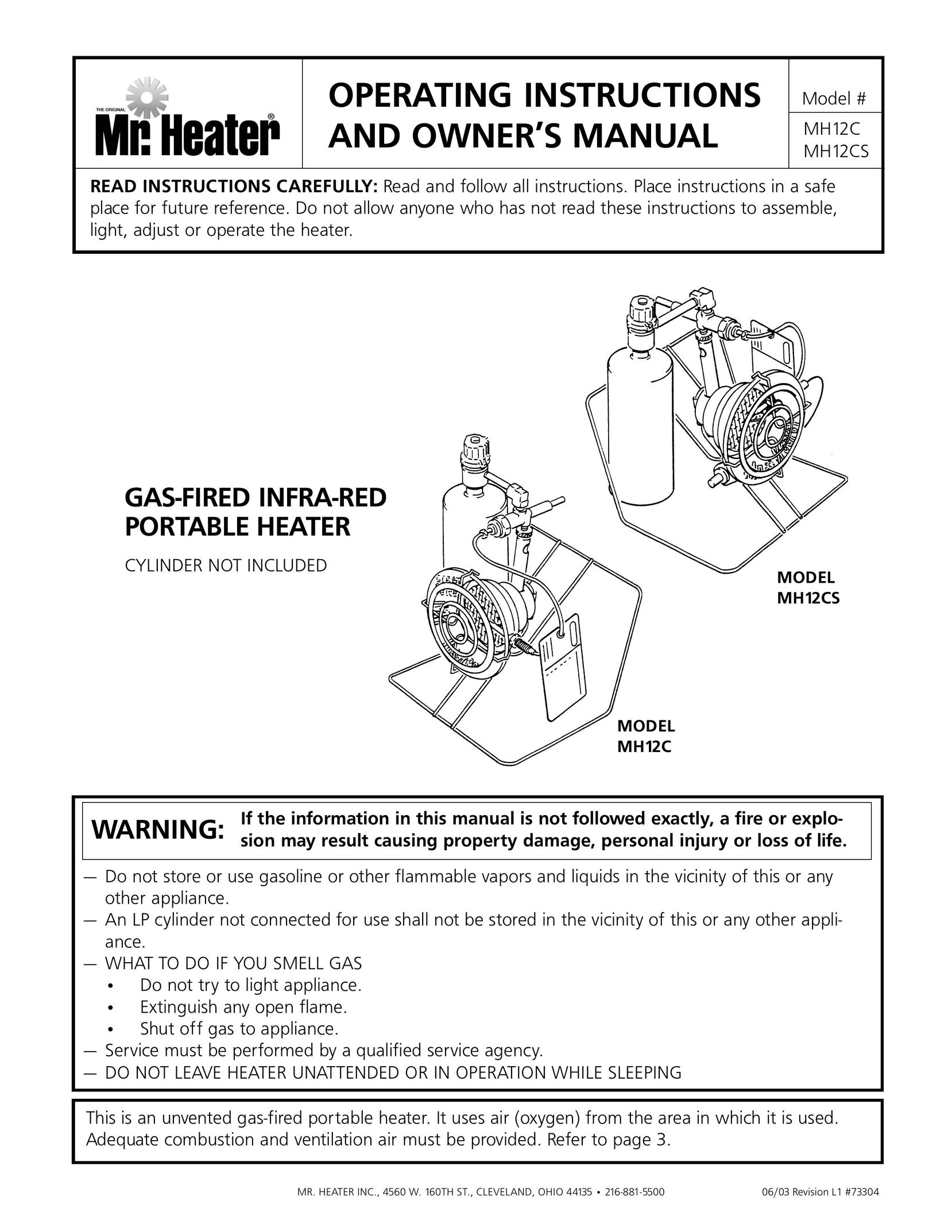 Enerco MH12C Electric Heater User Manual