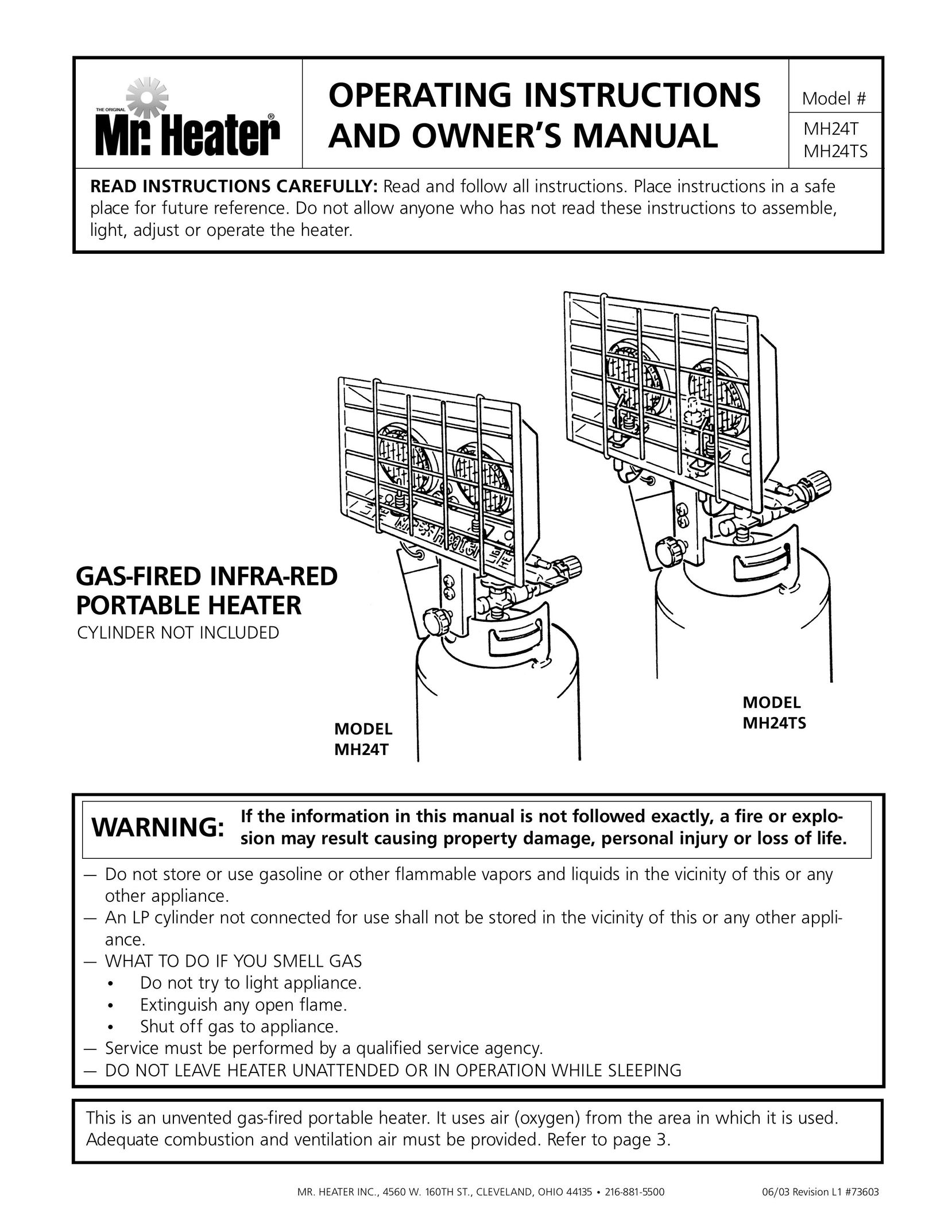 Enerco MH24TS Electric Heater User Manual