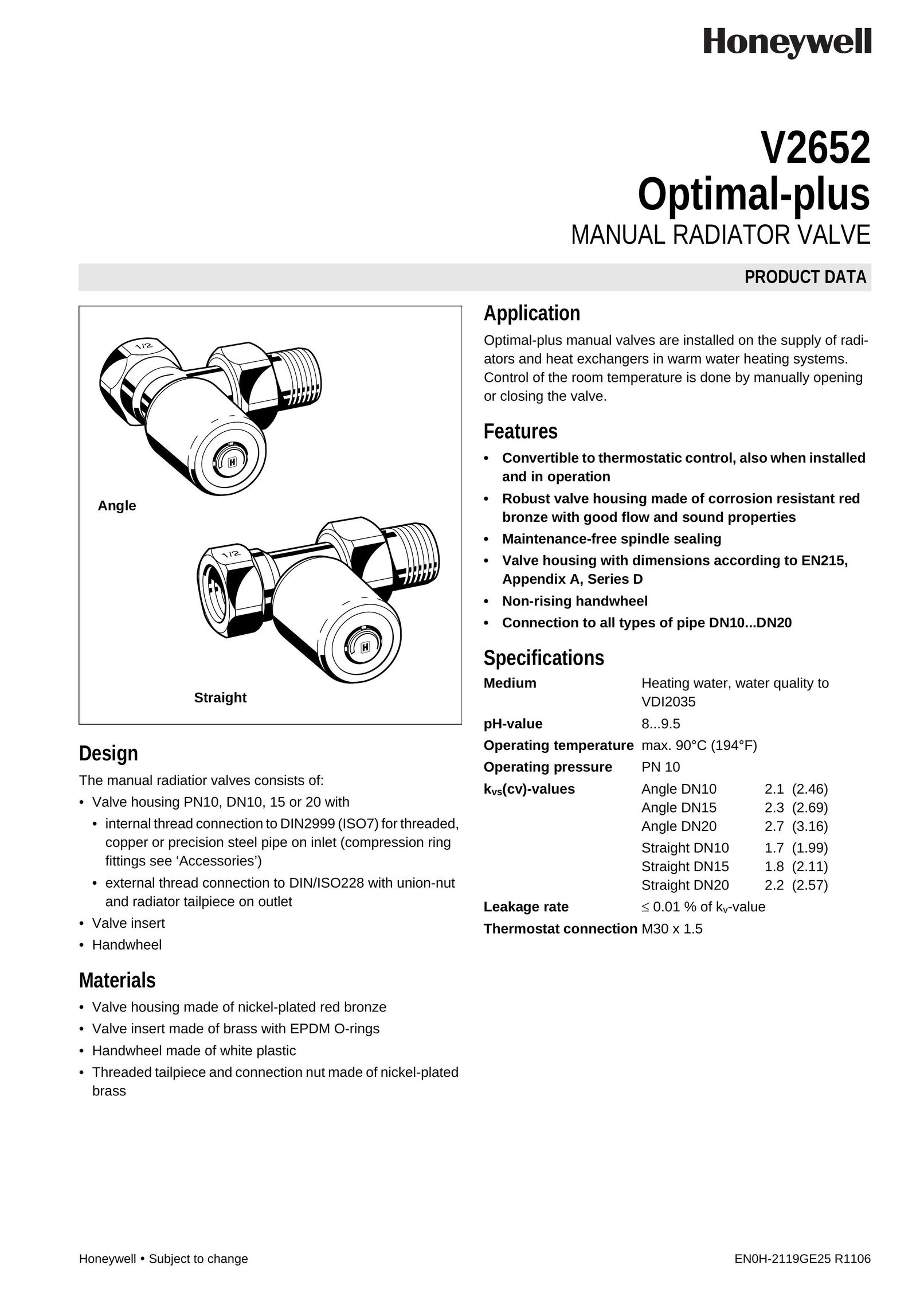 Honeywell V2652 Electric Heater User Manual