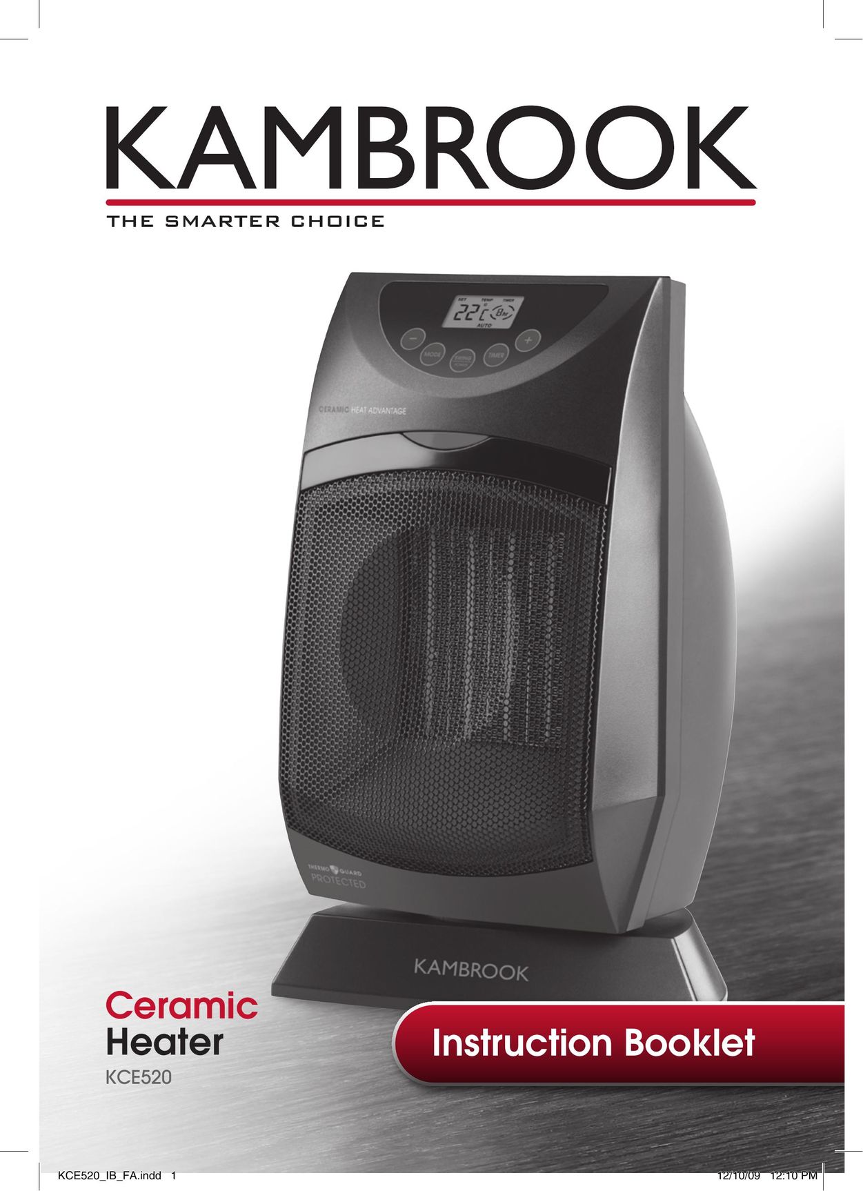 Kambrook KCE520 Electric Heater User Manual