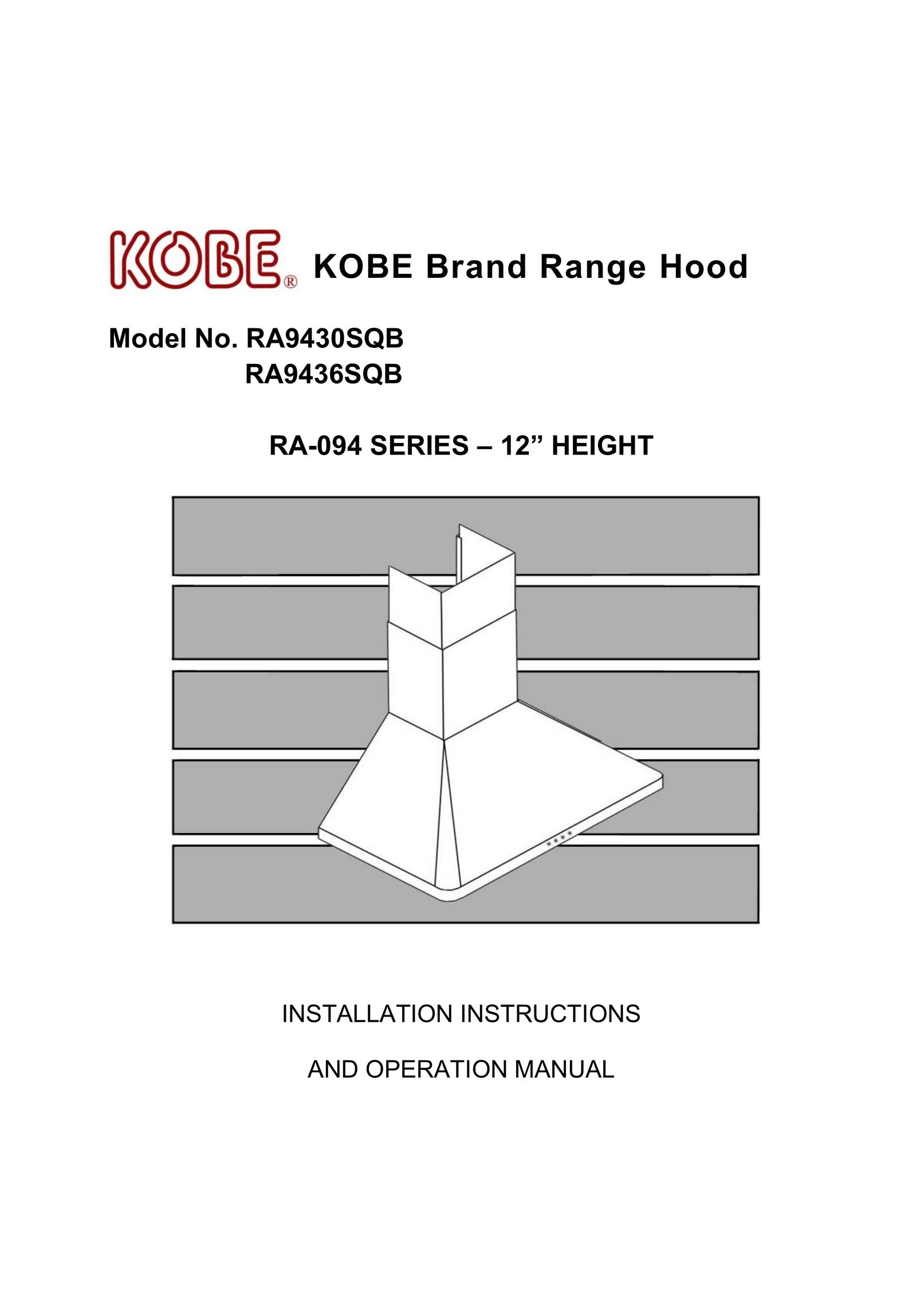 Kobe Range Hoods RA-094 SERIES Electric Heater User Manual