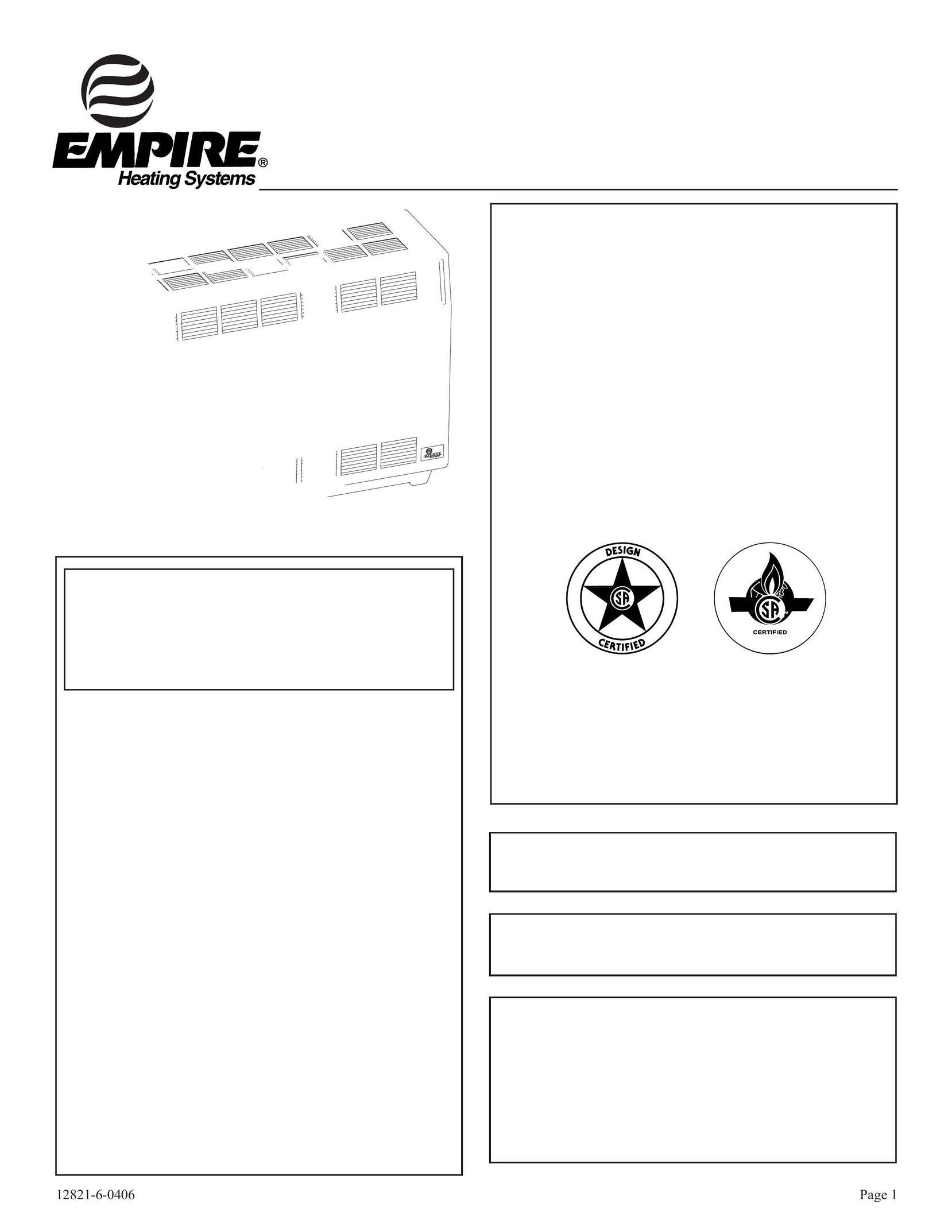 Langley/Empire RH-25-6 Electric Heater User Manual