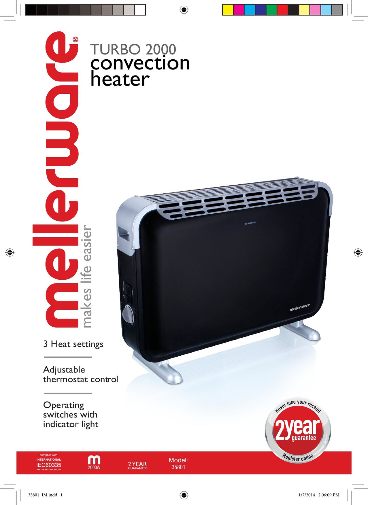 Mellerware 35801 Electric Heater User Manual