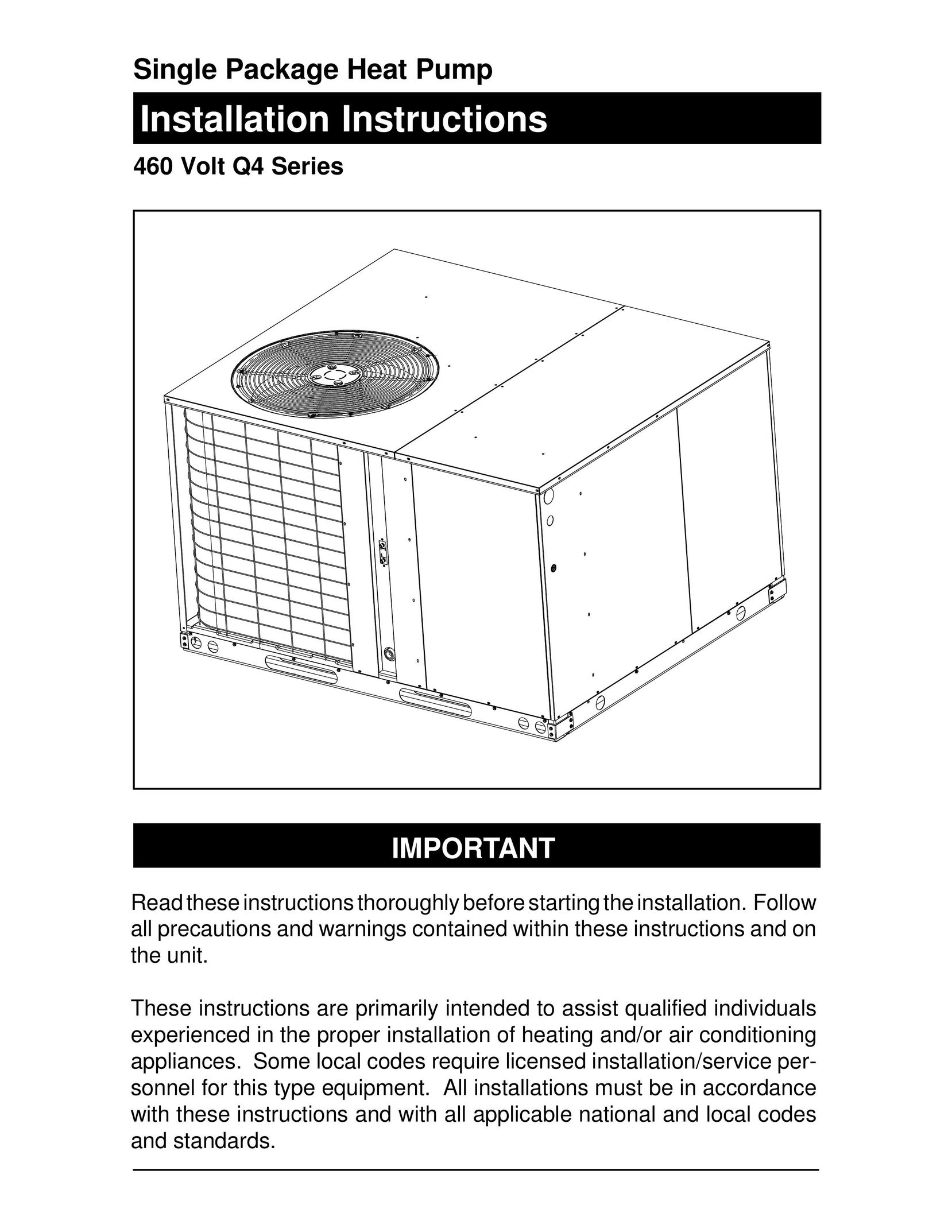 Nordyne Q4 Series Electric Heater User Manual