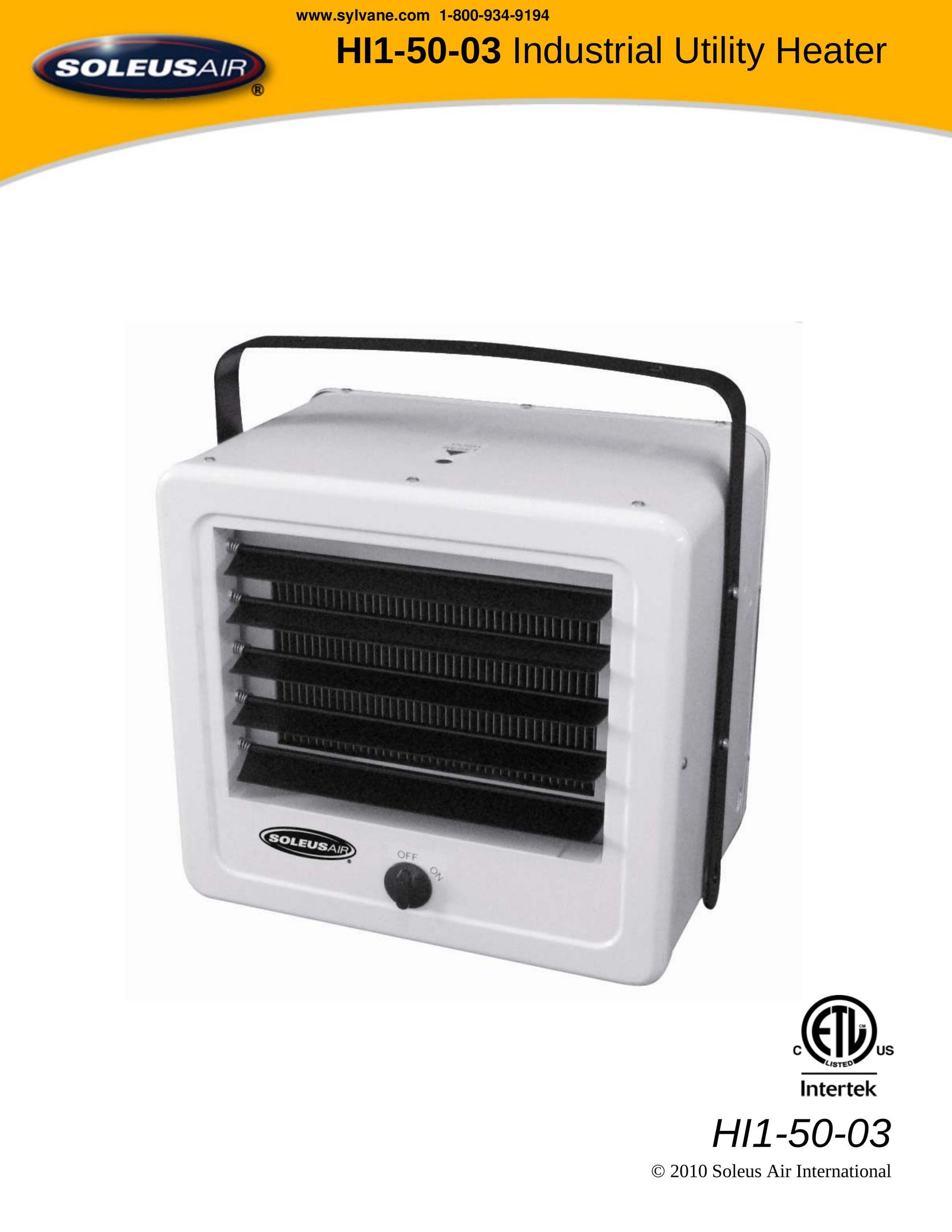 Soleus Air HI1-50-03 Electric Heater User Manual