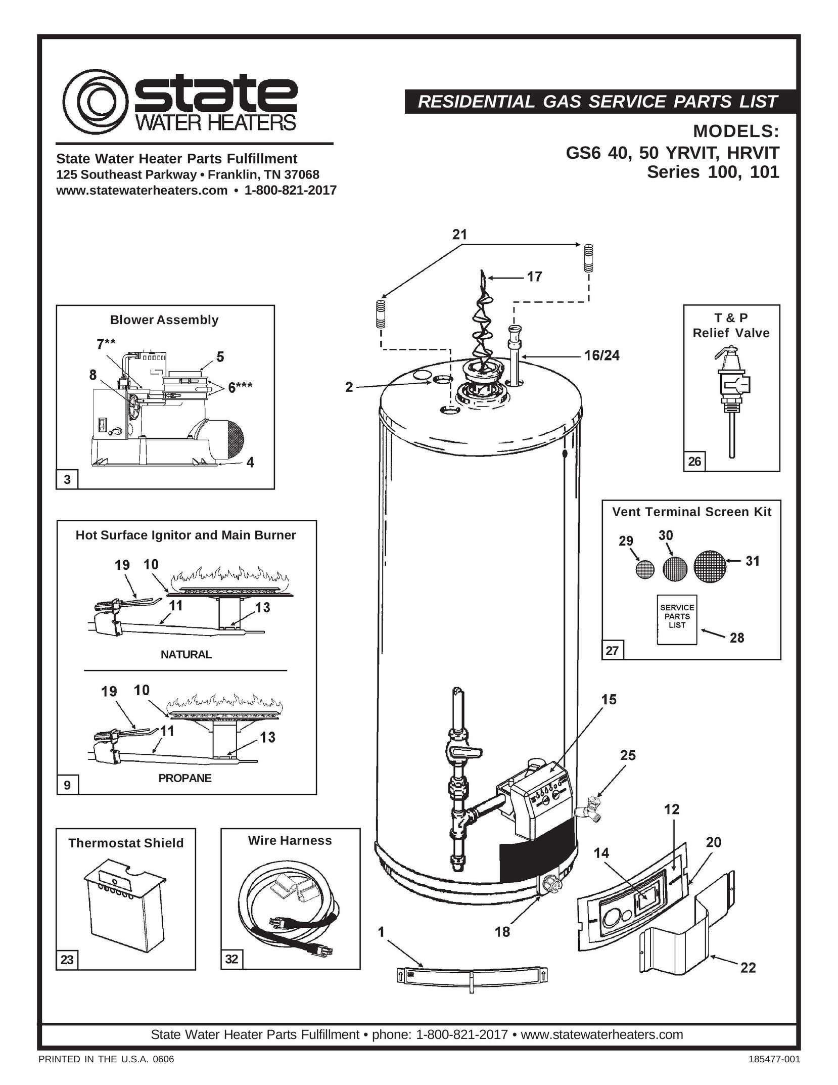 State Industries 50 YRVIT Electric Heater User Manual