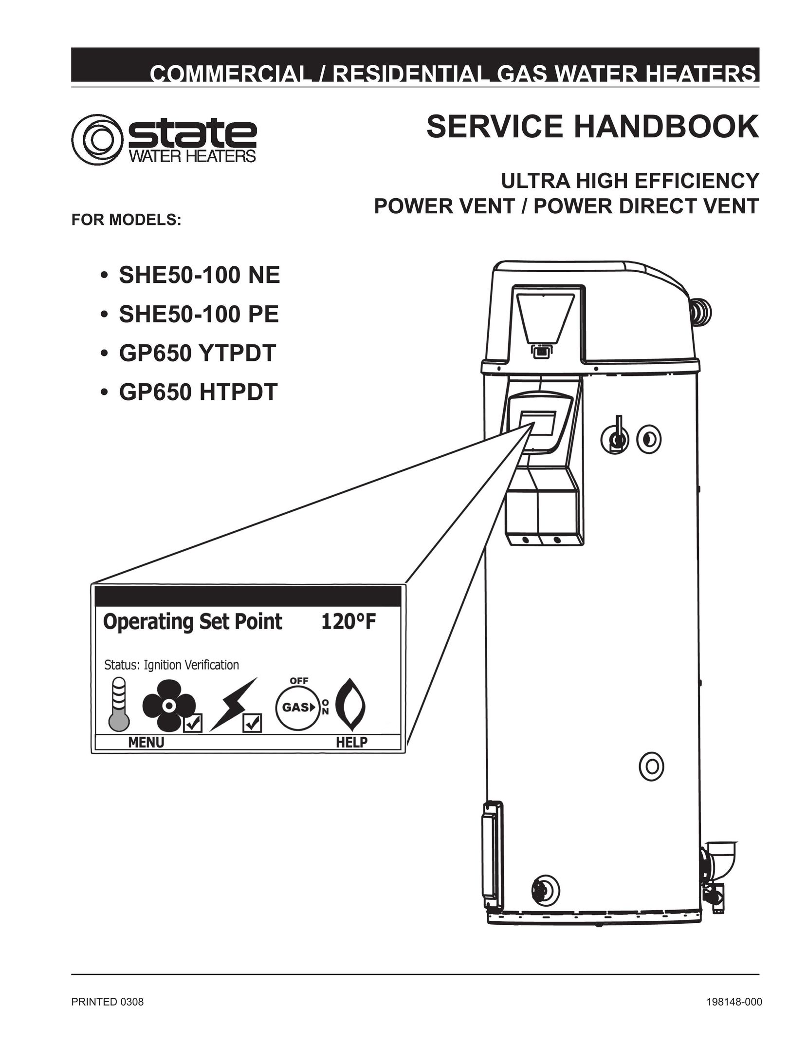 State Industries GP650HTPDT Electric Heater User Manual