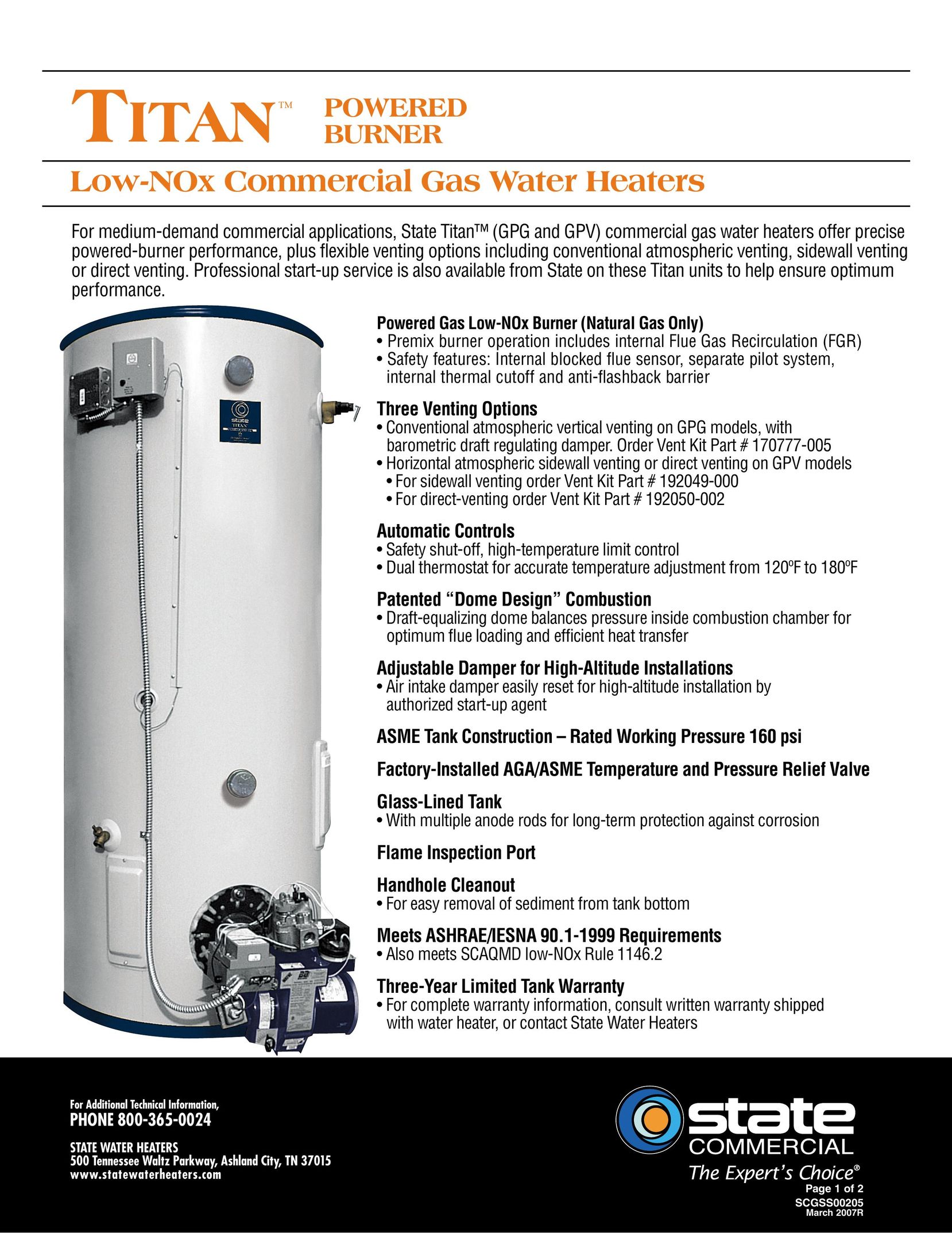 State Industries GPV85 740 NEA Electric Heater User Manual