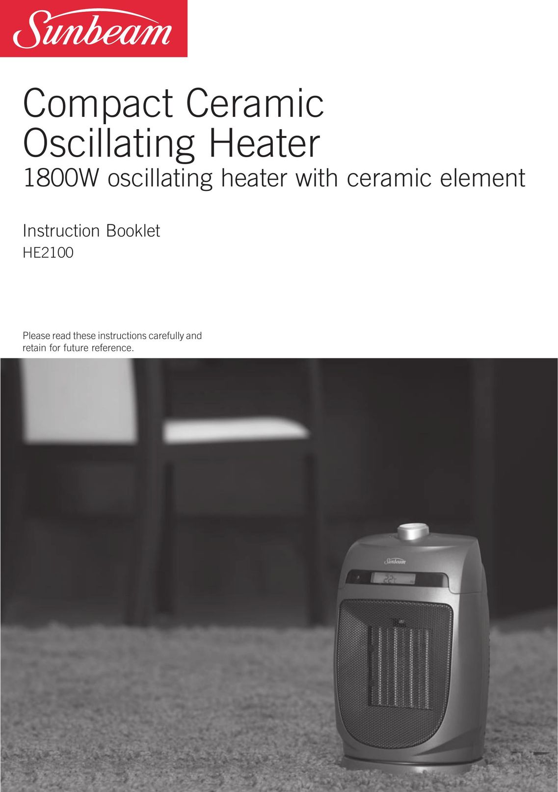 Sunbeam Bedding HE2100 Electric Heater User Manual