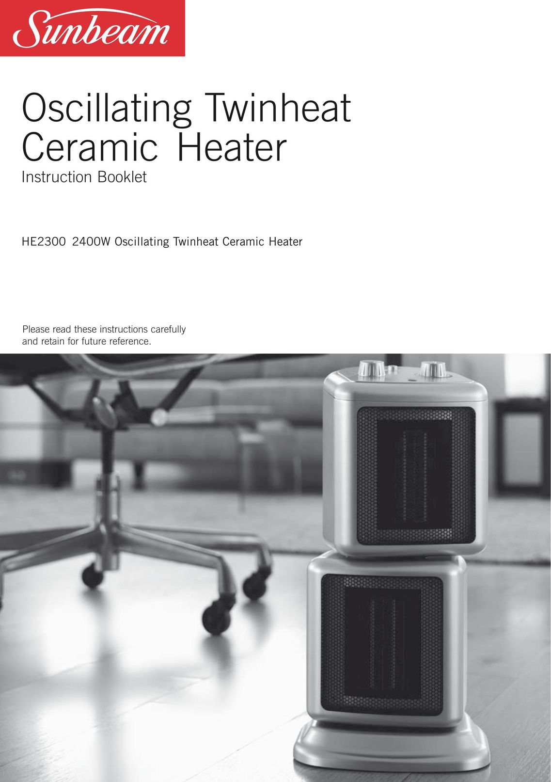 Sunbeam Bedding HE2300 Electric Heater User Manual