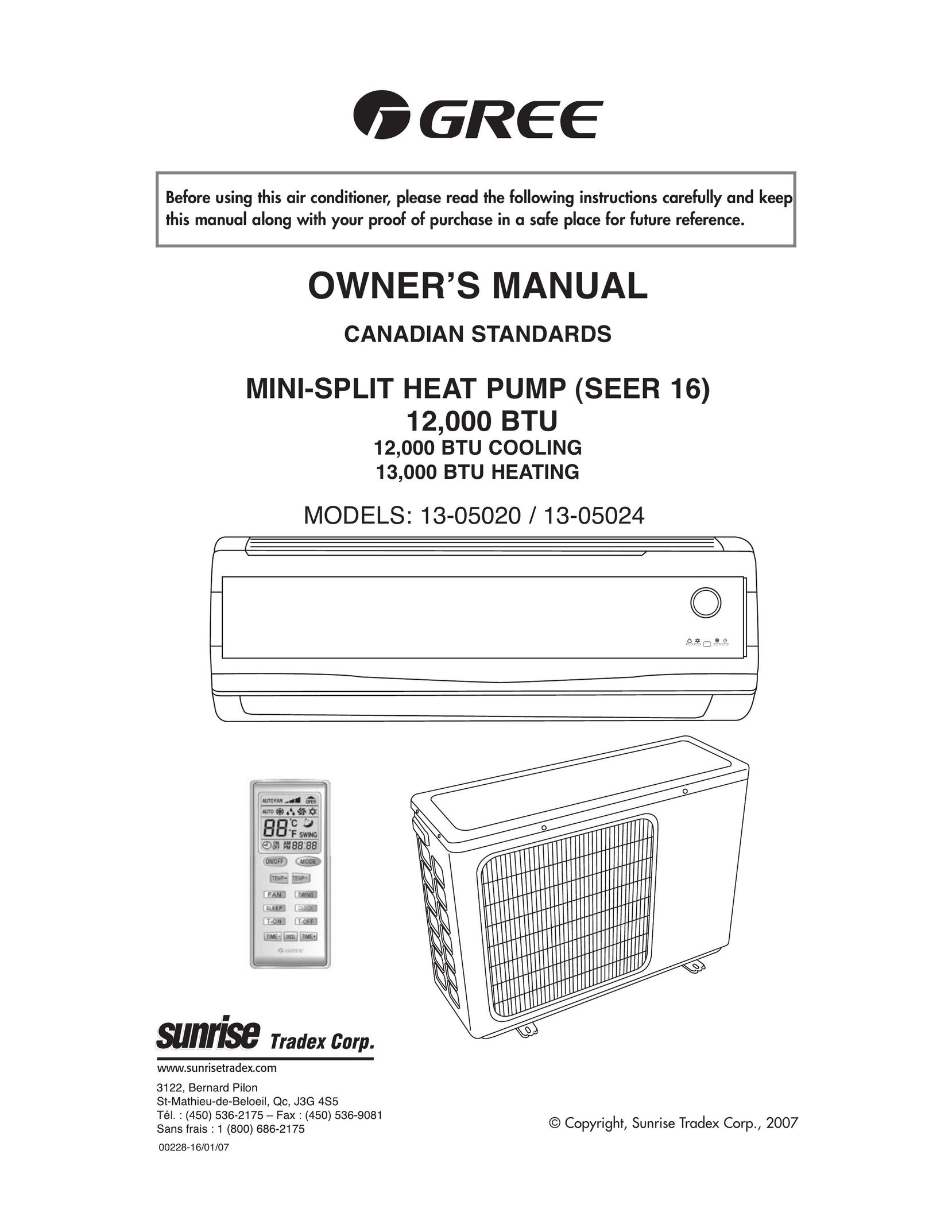 Sunrise Global 13-05020 Electric Heater User Manual