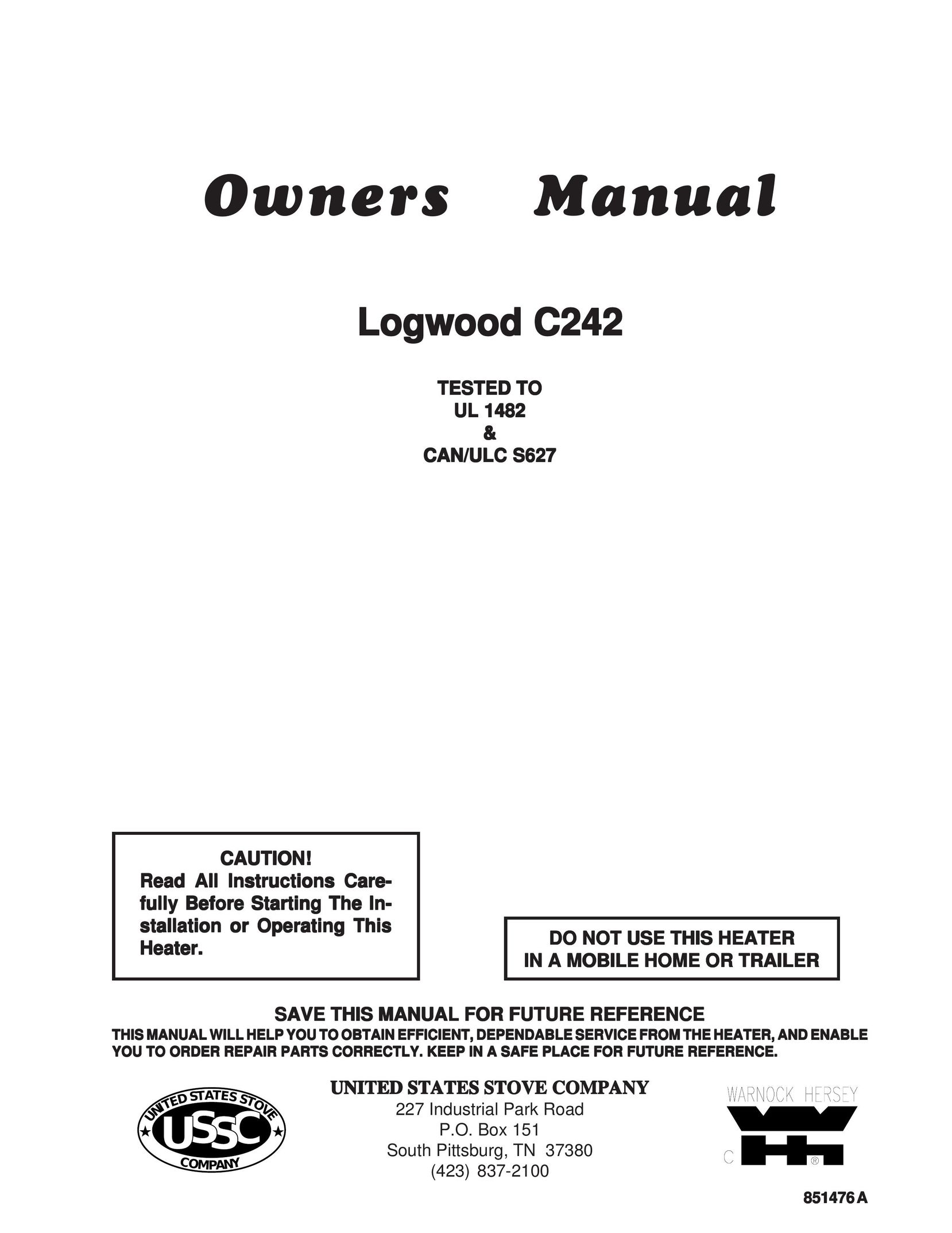 United States Stove C242 Electric Heater User Manual