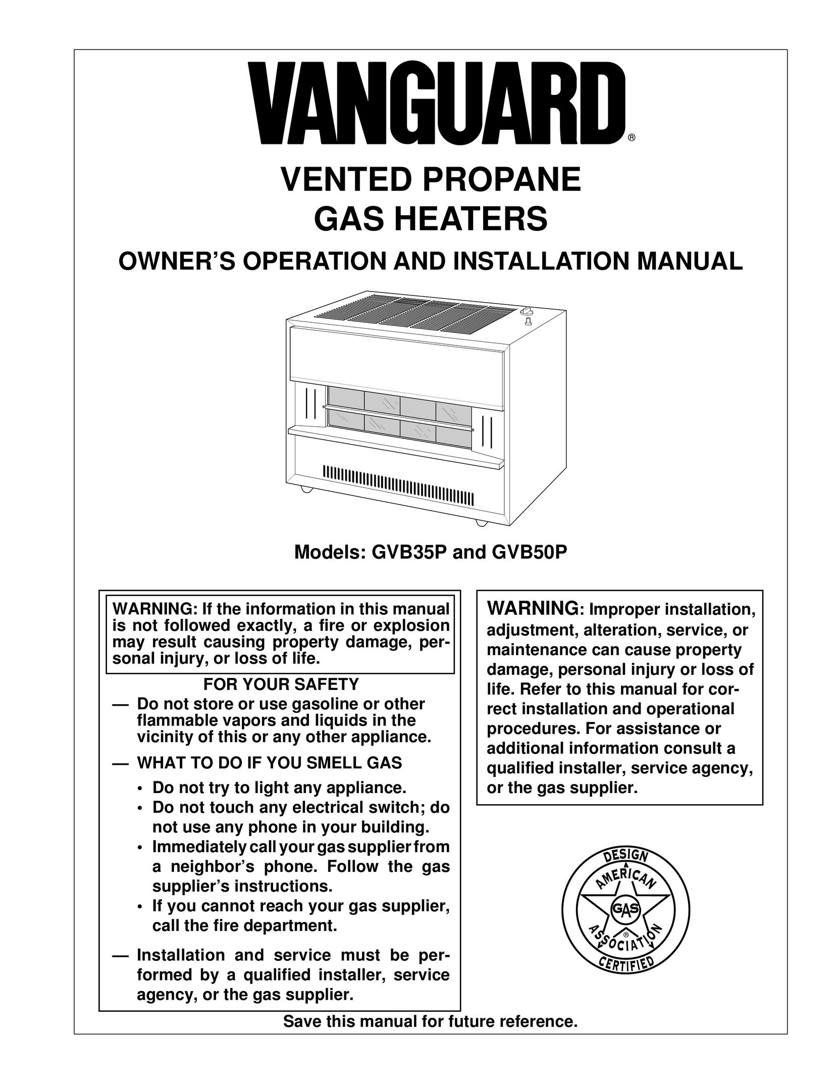 Vanguard Heating GVB35P Electric Heater User Manual
