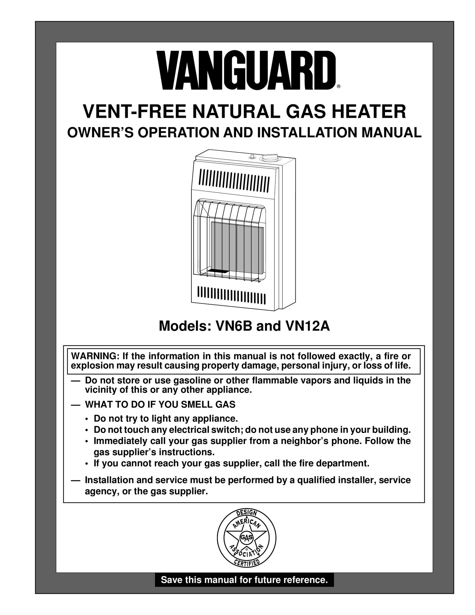 Vanguard Heating VN12A Electric Heater User Manual