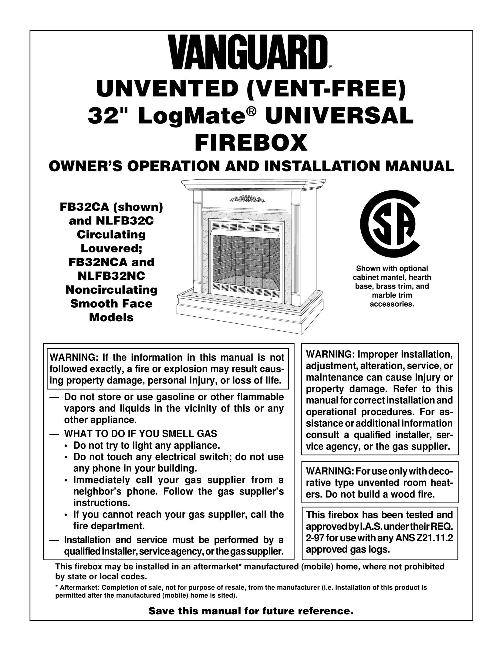 Vanguard Managed Solutions FB32NCA Electric Heater User Manual