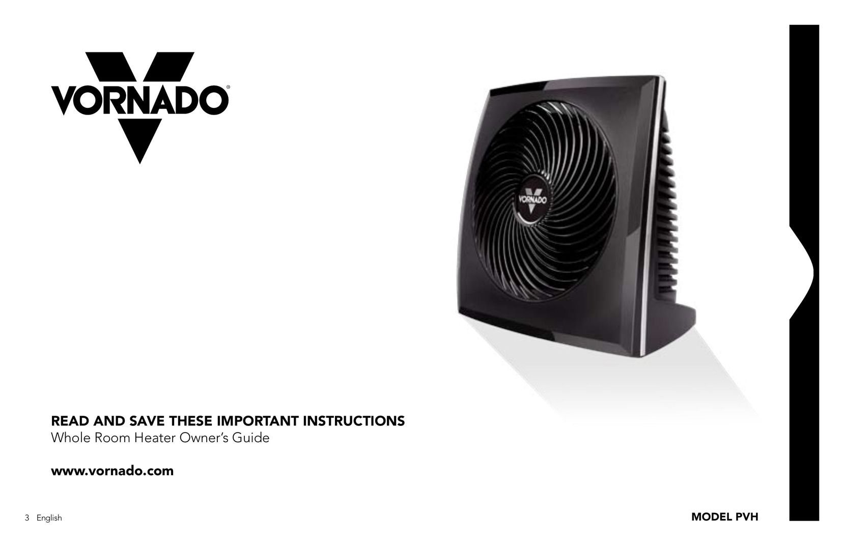 Vornado Whole Room Heater Electric Heater User Manual