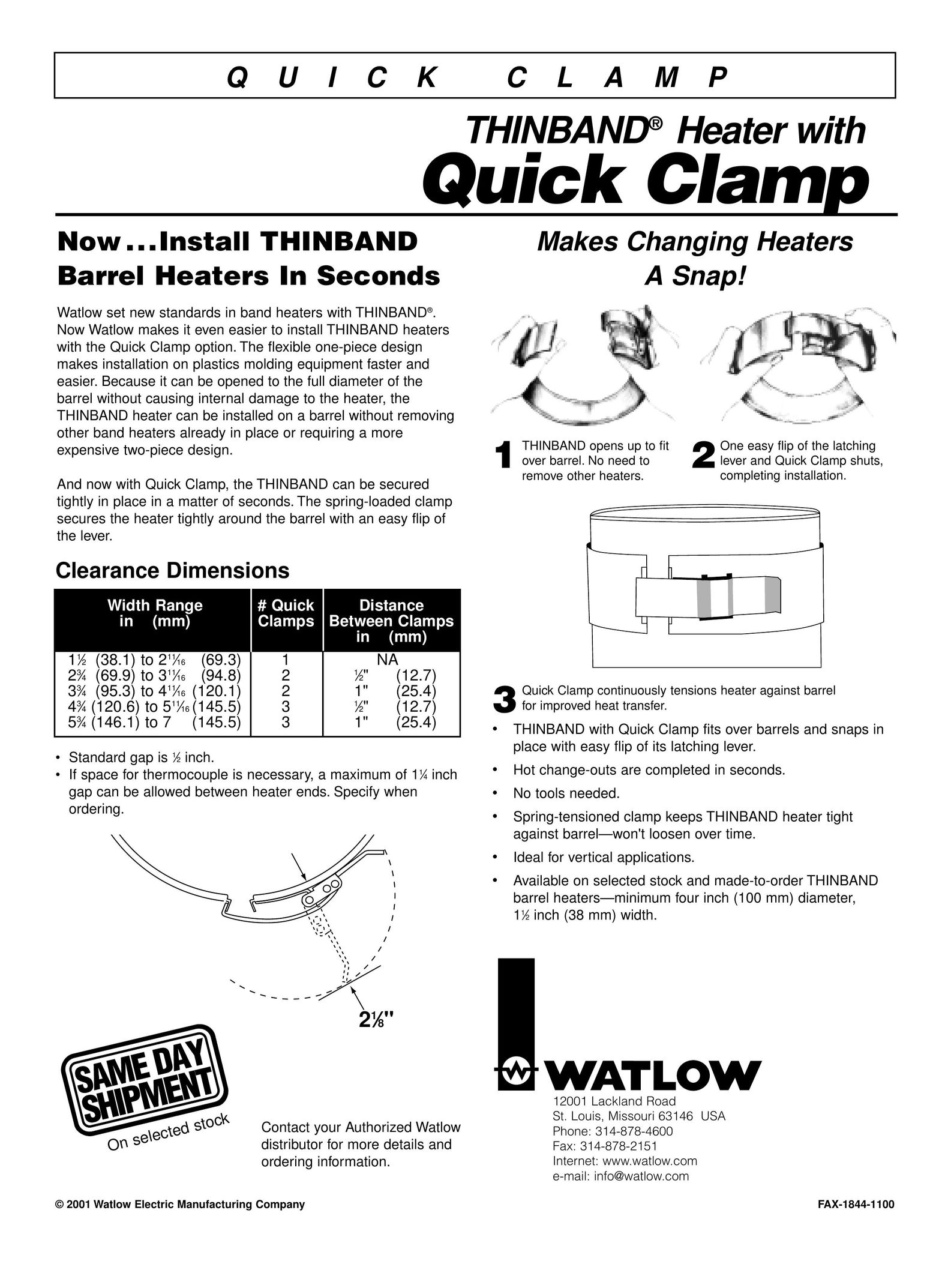 Watlow Electric Stock Heater Electric Heater User Manual