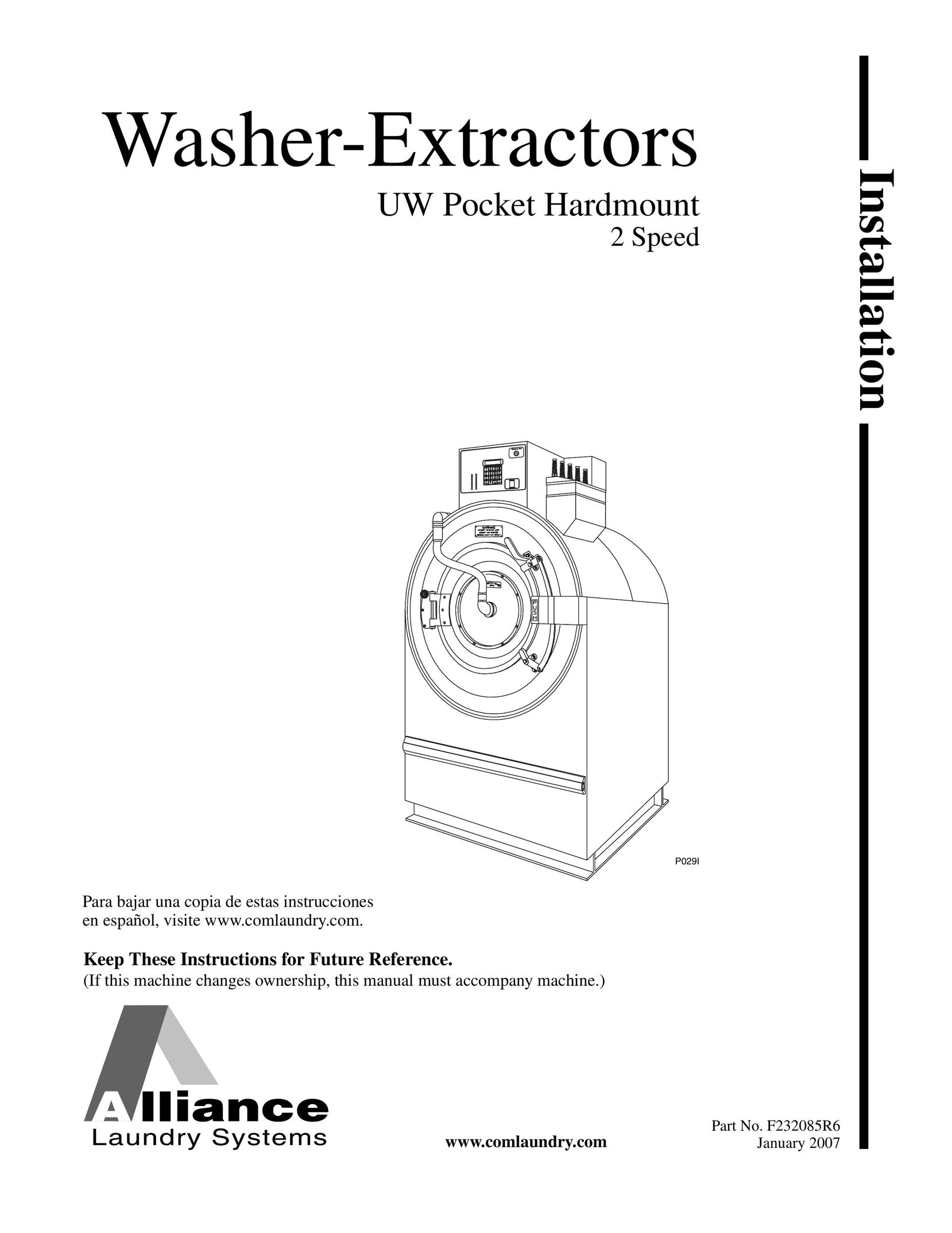 Alliance Laundry Systems UW35B2 Fan User Manual