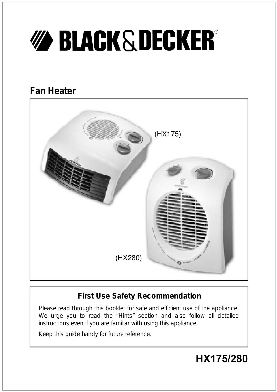 Black & Decker HX175 Fan User Manual