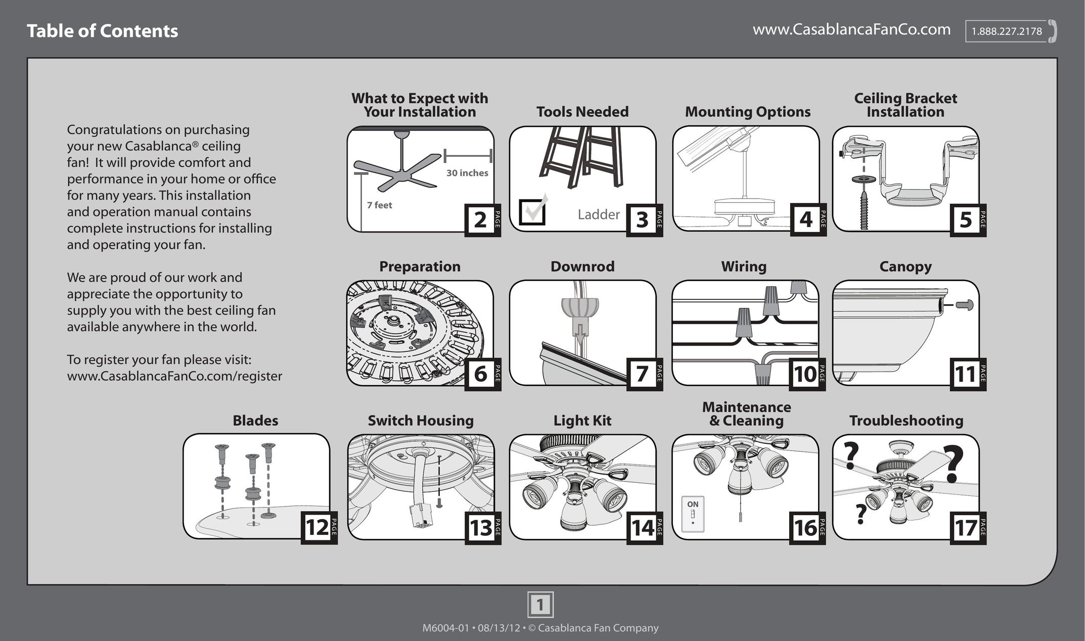 Casablanca Fan Company 54005 Fan User Manual